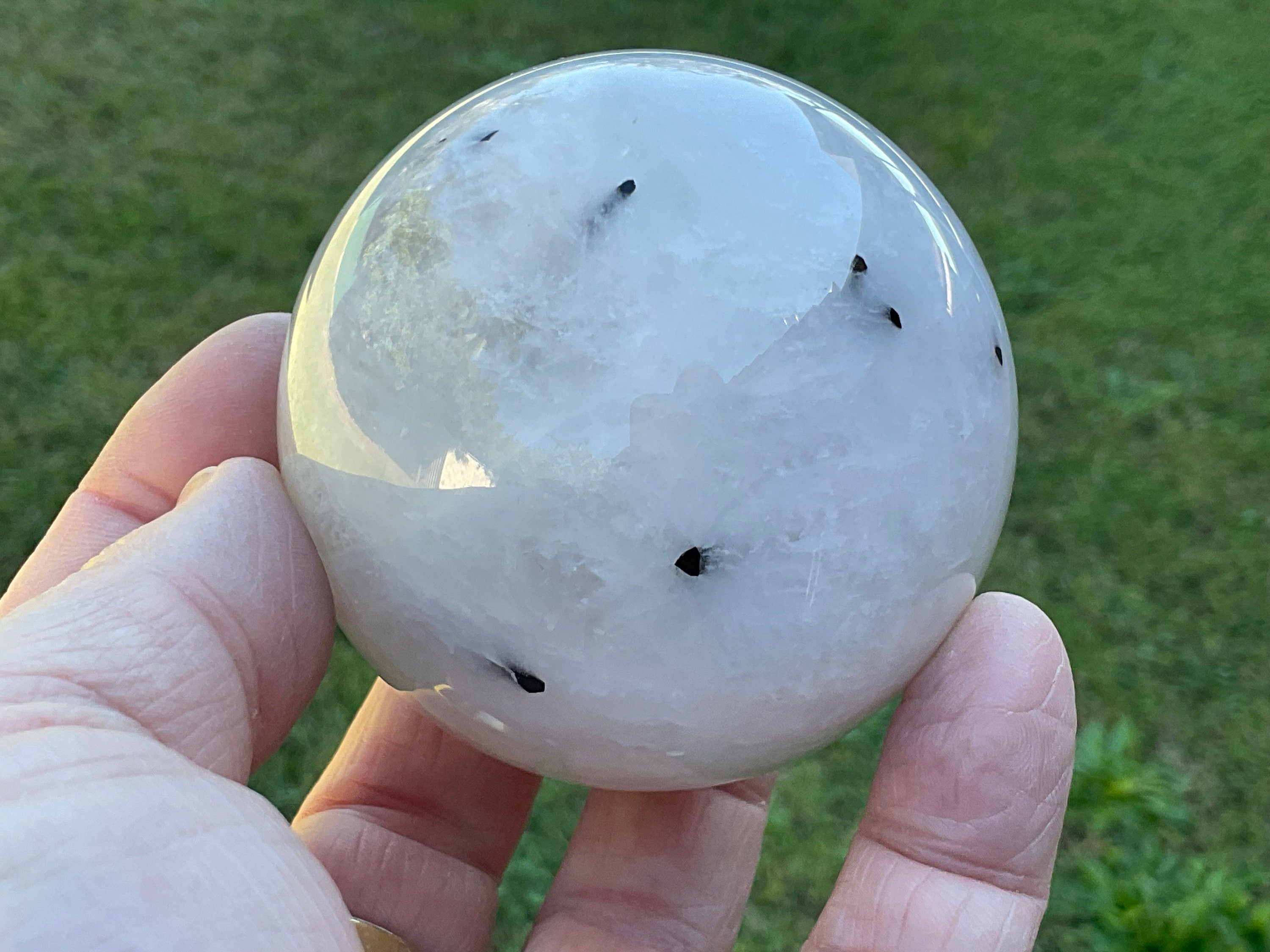 390g Tourmalated Quartz Sphere 2C