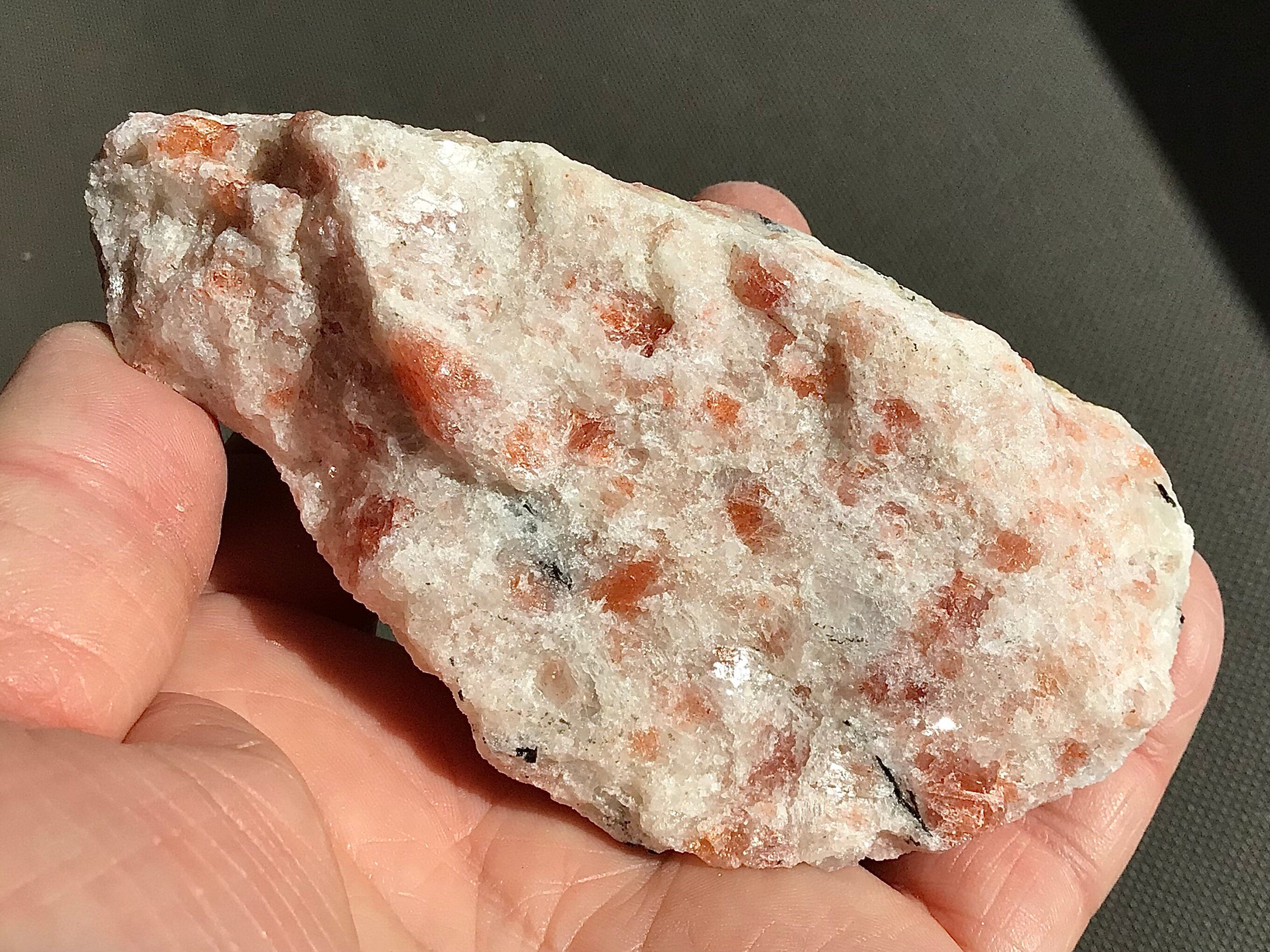 310g Sunstone with Biotite Mica Rough Piece F