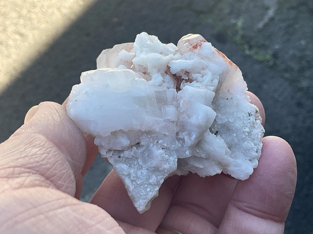 104g White Dolomite on White Calcite Specimen A from Hunan, China