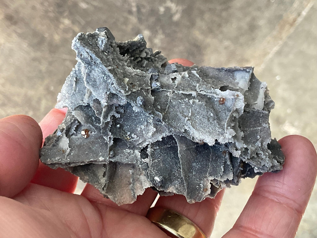 60g Sphalerite, Garnet, Galena Quartz Specimen 4A from Hunan, China