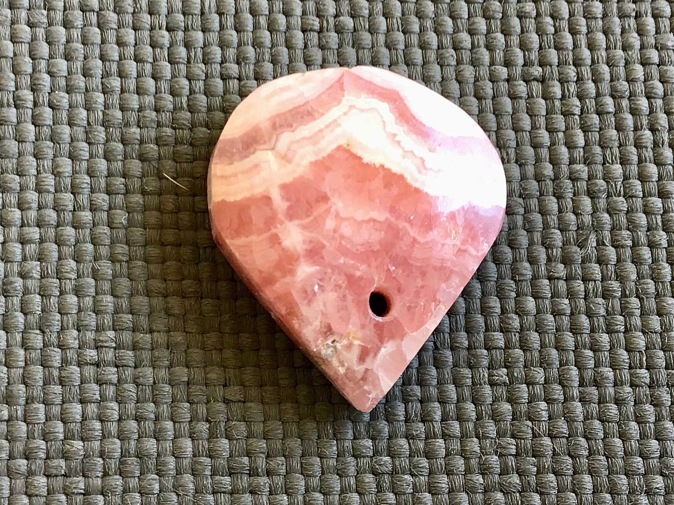 4g Rhodochrosite Drilled Pendant 3C