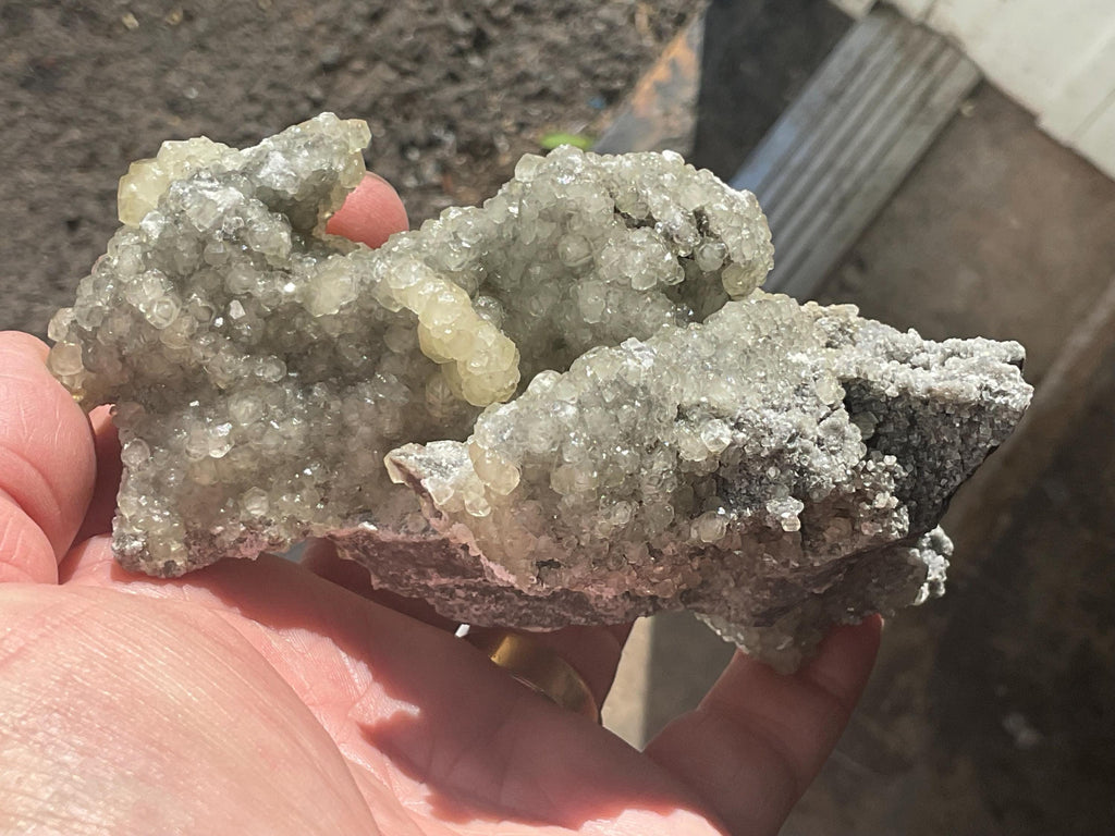 290g Yellow Botryoidal Calcite on Sphalerite Specimen 3C