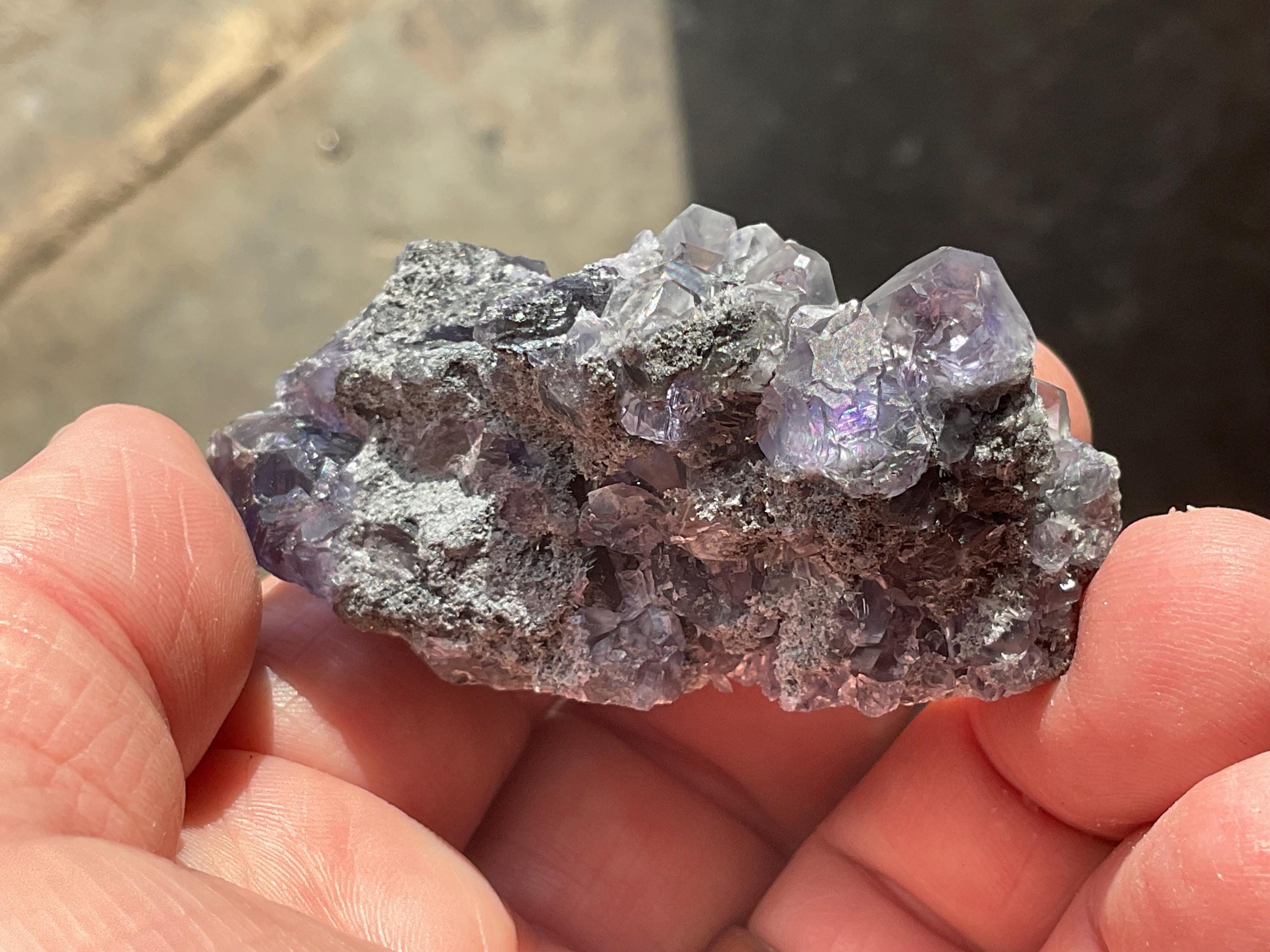 72g Blue/Purple Fluorite in Quartz Specimen 1B from Fujian, China