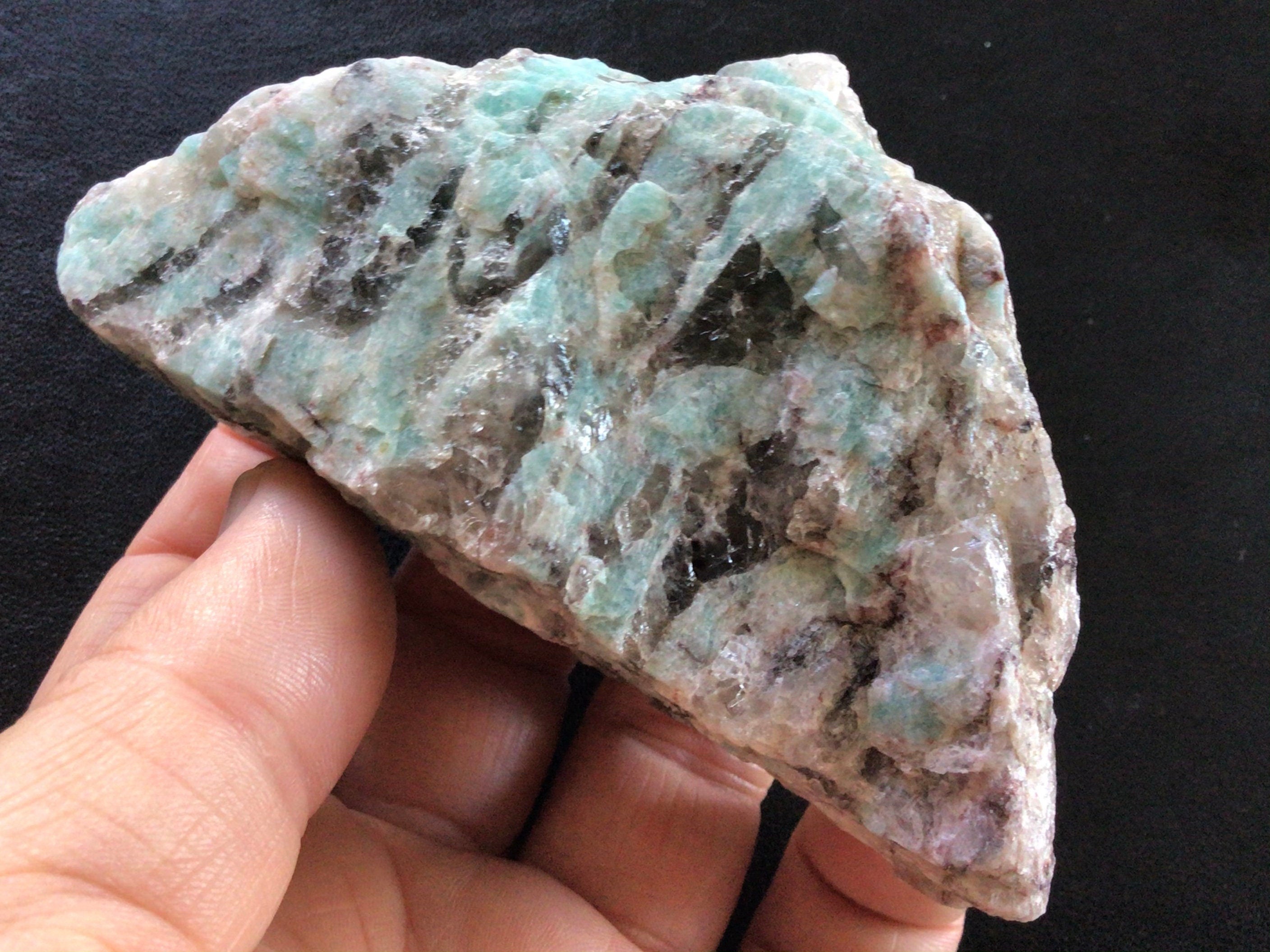 243g Amazonite Rough Chunk with Red Hematite staining 1E