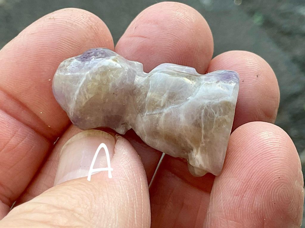 Small Chevron Amethyst Buddha Carving