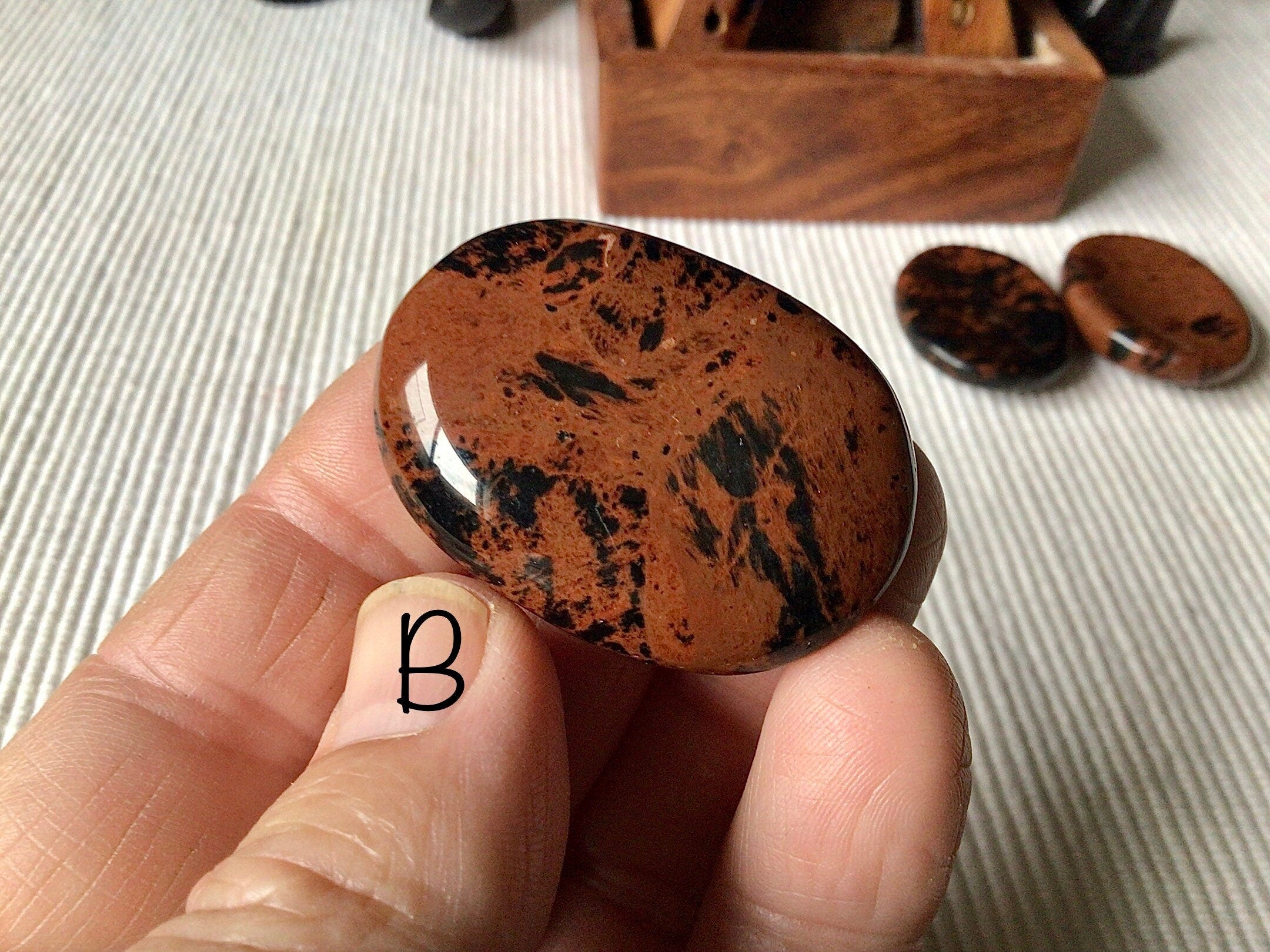 Mahogany Obsidian Thumb Stone/Worry Stone Group 1