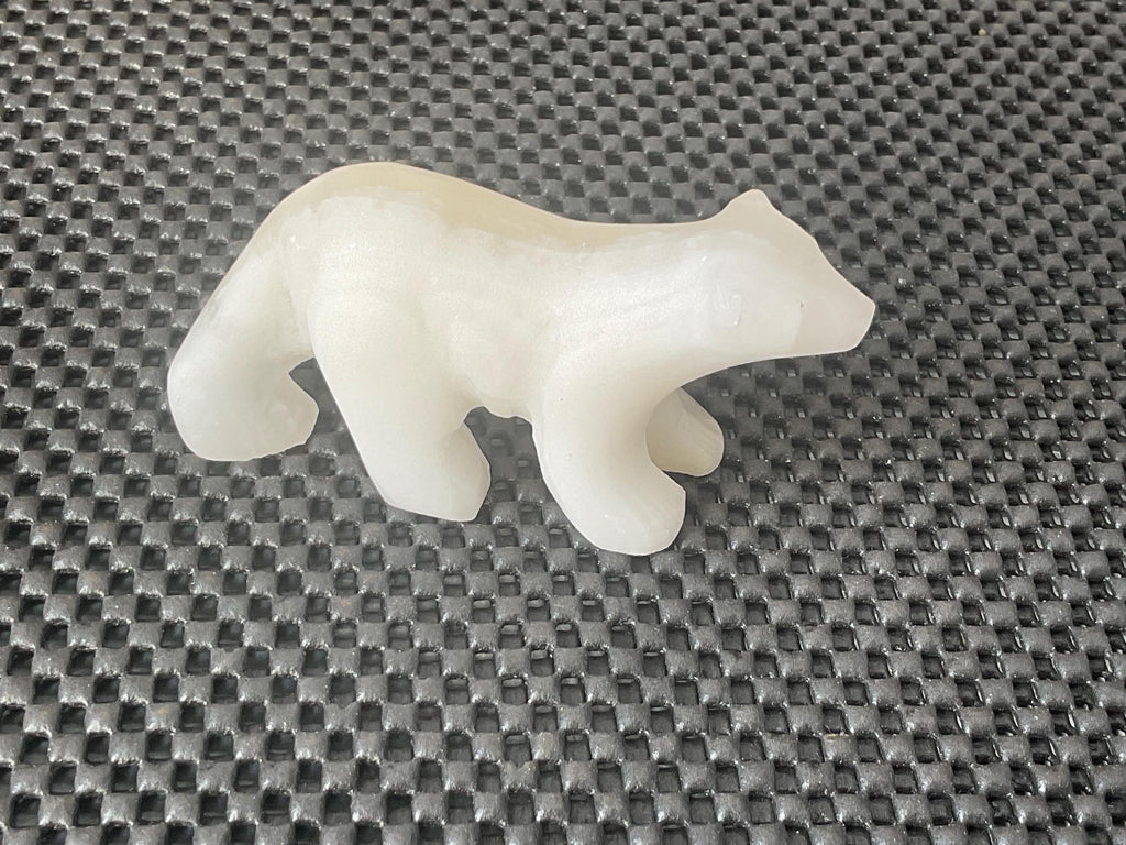 138g Polar Bear Calcite/Onyx Carving
