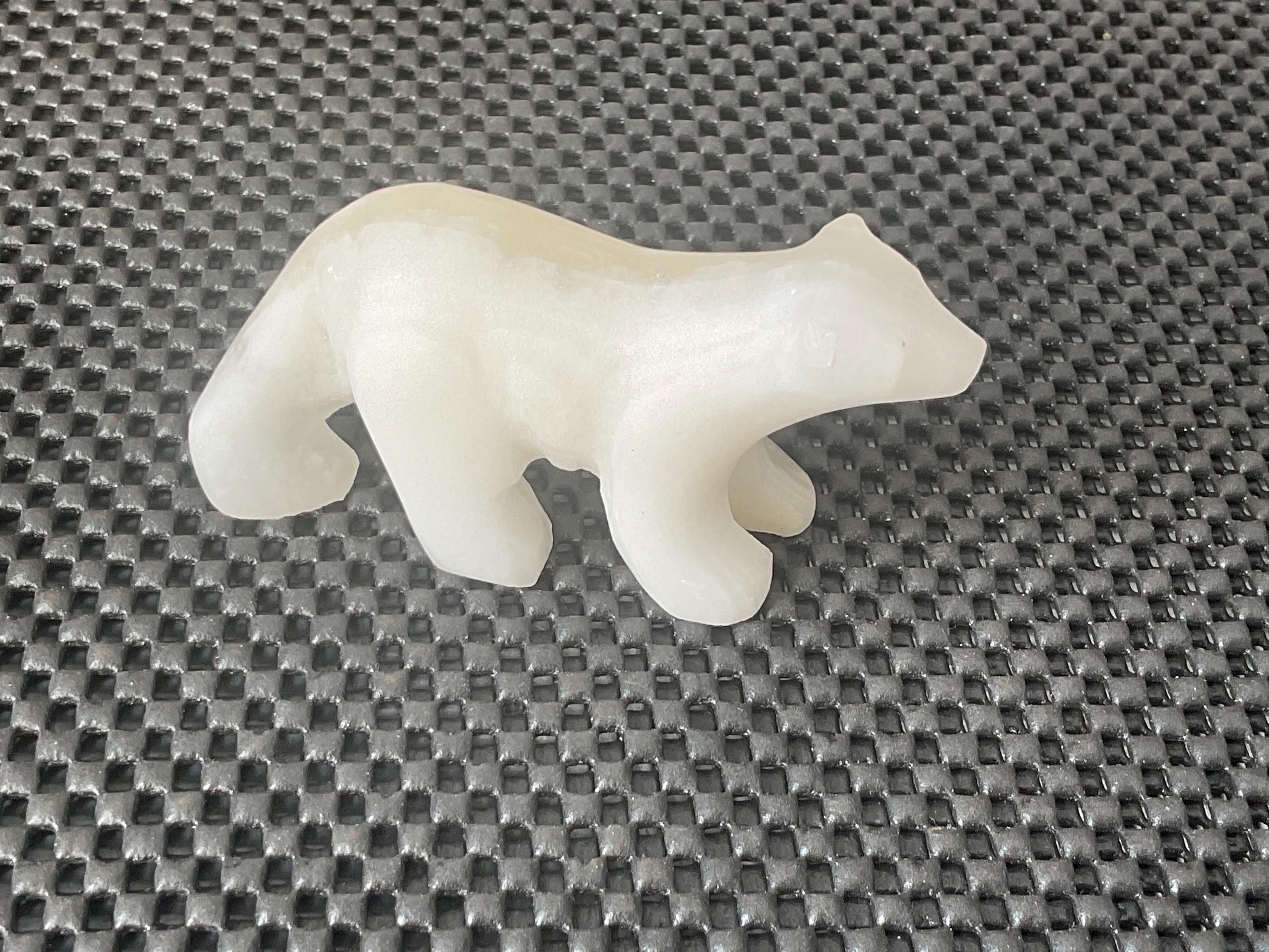 138g Polar Bear Calcite/Onyx Carving