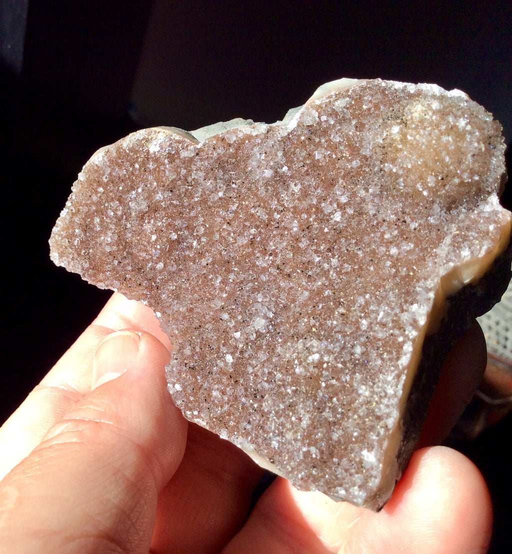 154g Light Brown Druzy Amethyst Geode Piece