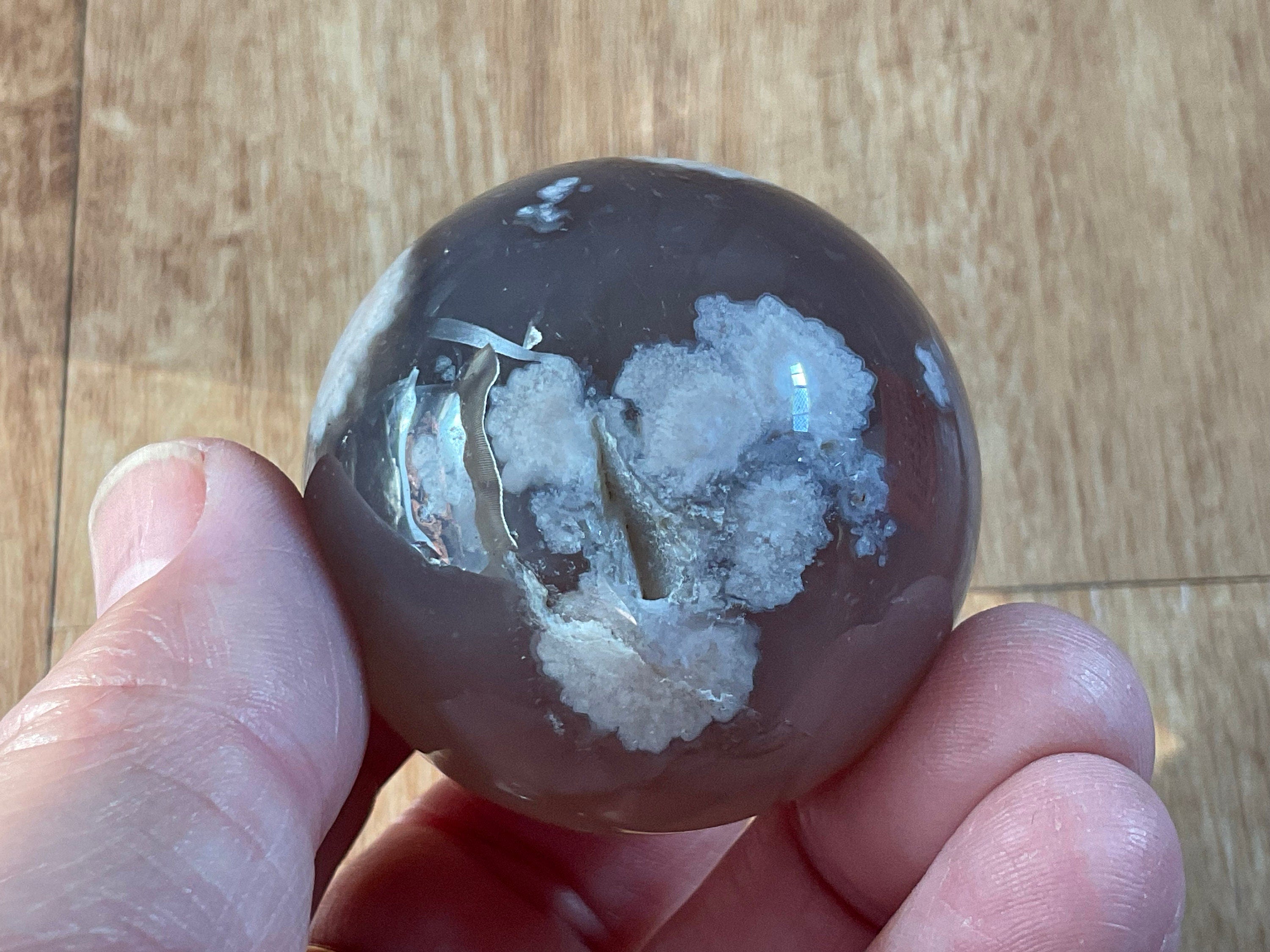 129g Flower Agate Sphere 4A