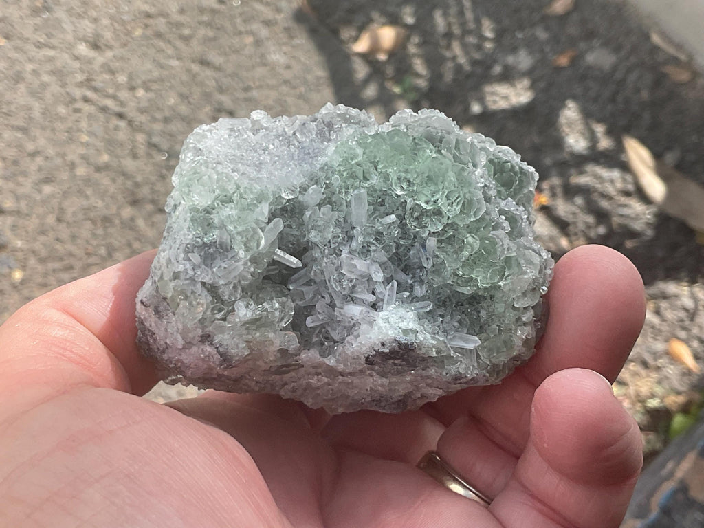 356g Clear Columnar Calcite with Quartz and Fluorite from Fujian, China