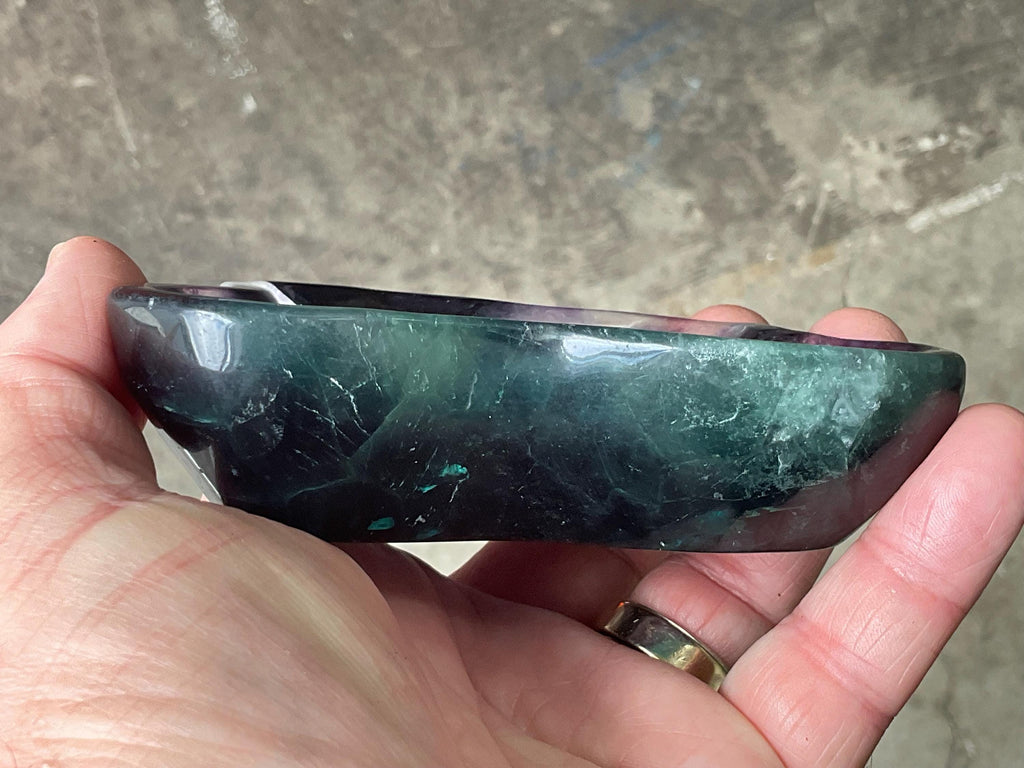 326g Rainbow Fluorite Freeform Bowl 3A