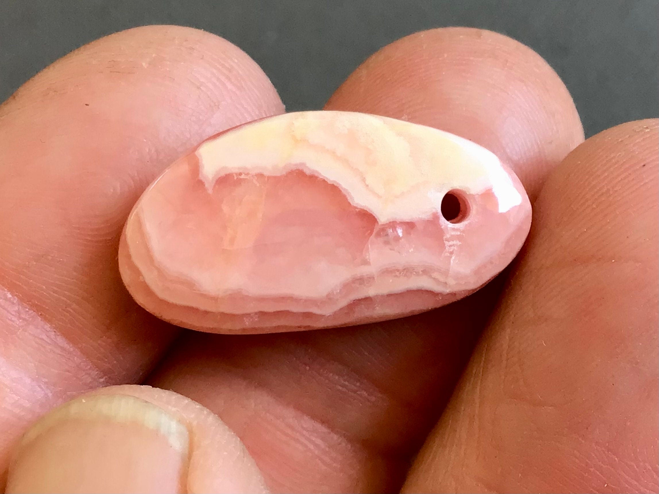 2g Rhodochrosite Drilled Pendant 2A