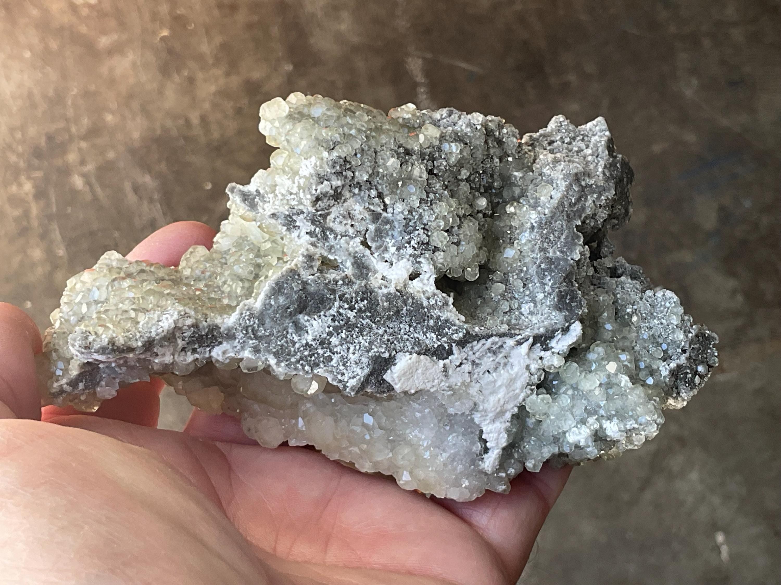 290g Yellow Botryoidal Calcite on Sphalerite Specimen 3C