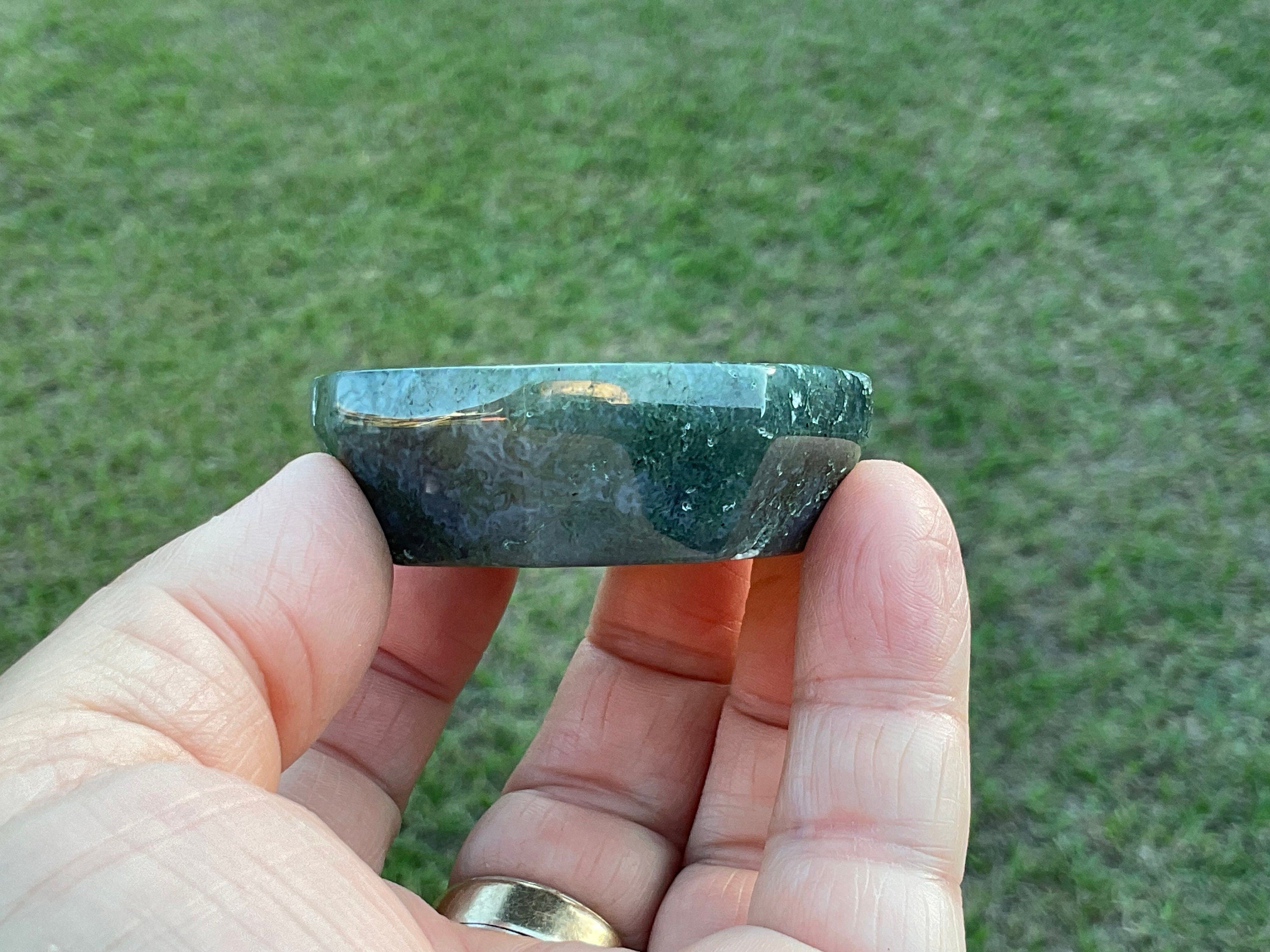 76g Moss Agate Trinket Bowl 5B