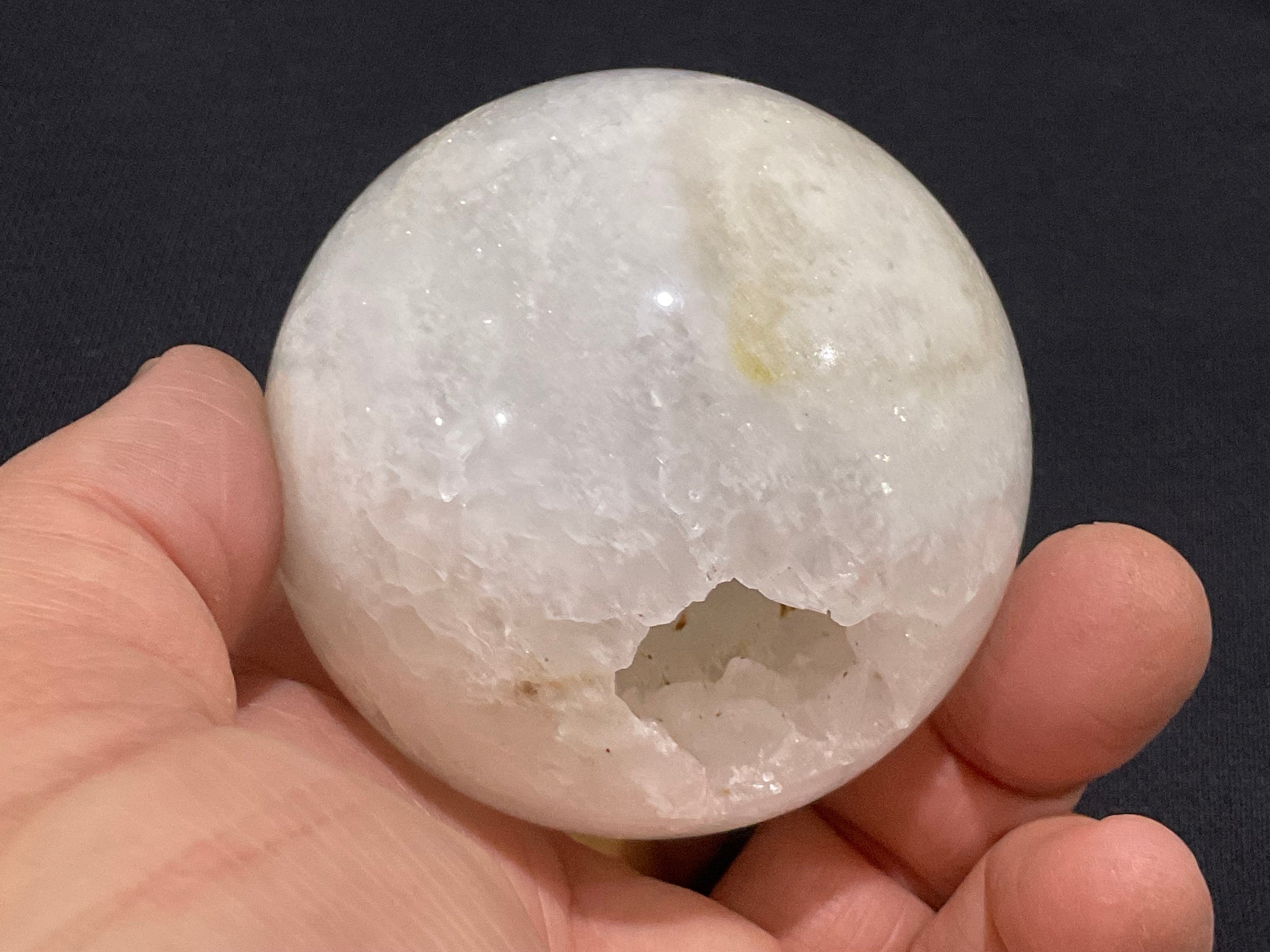 282g Clear Quartz Polished Geode Hollow Sphere B