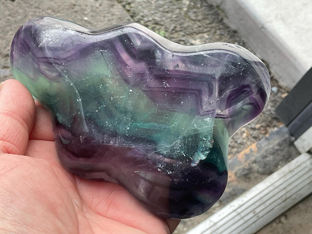 434g Rainbow Fluorite Freeform Bowl 3B