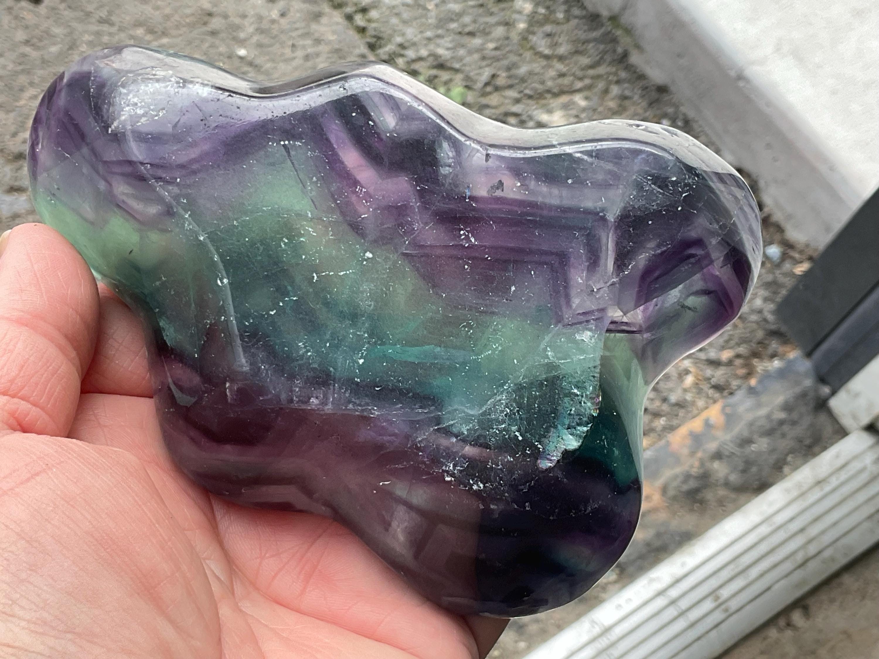 434g Rainbow Fluorite Freeform Bowl 3B