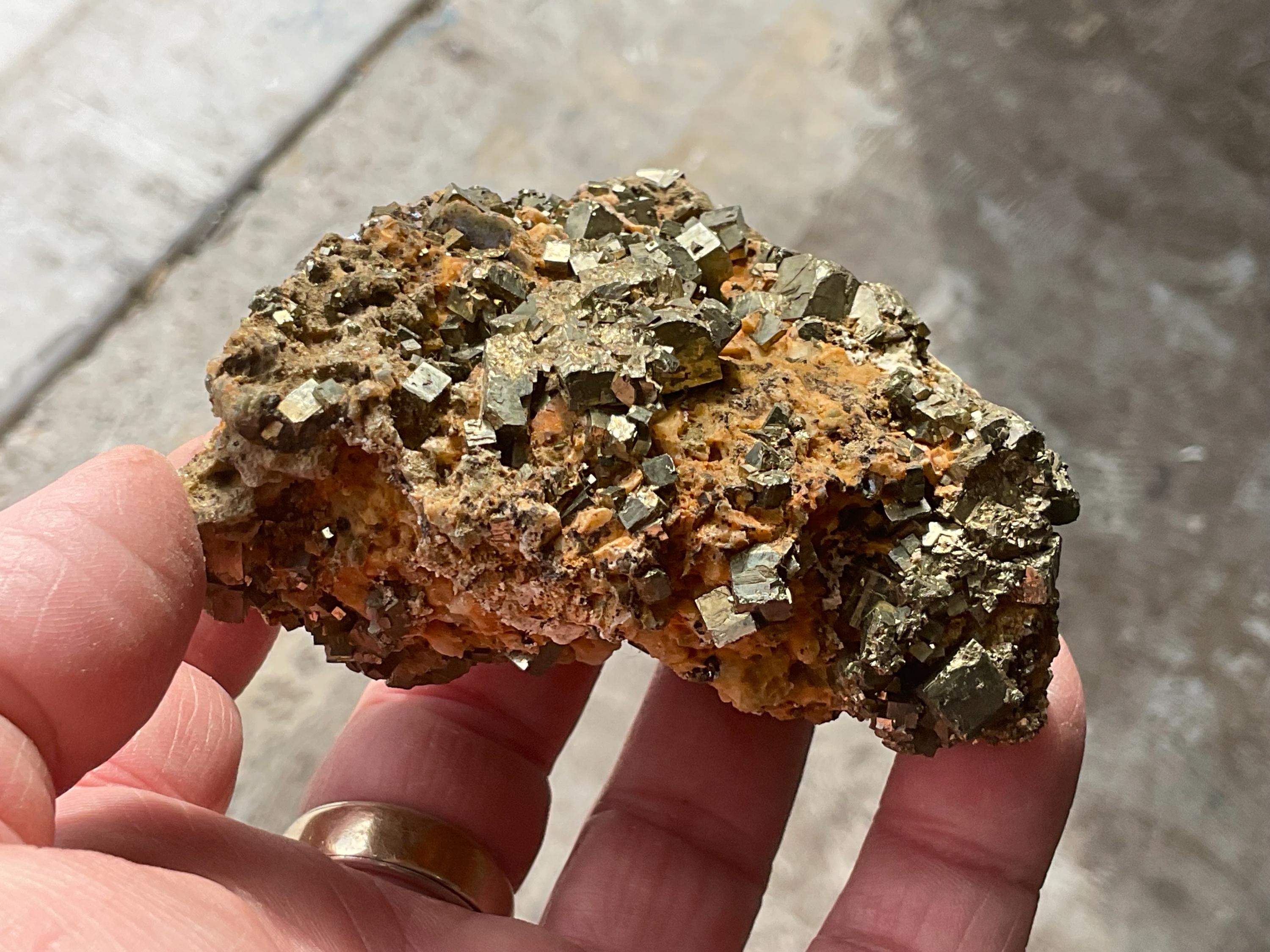 322g Chinese Pyrite with Quartz on Matrix Specimen E