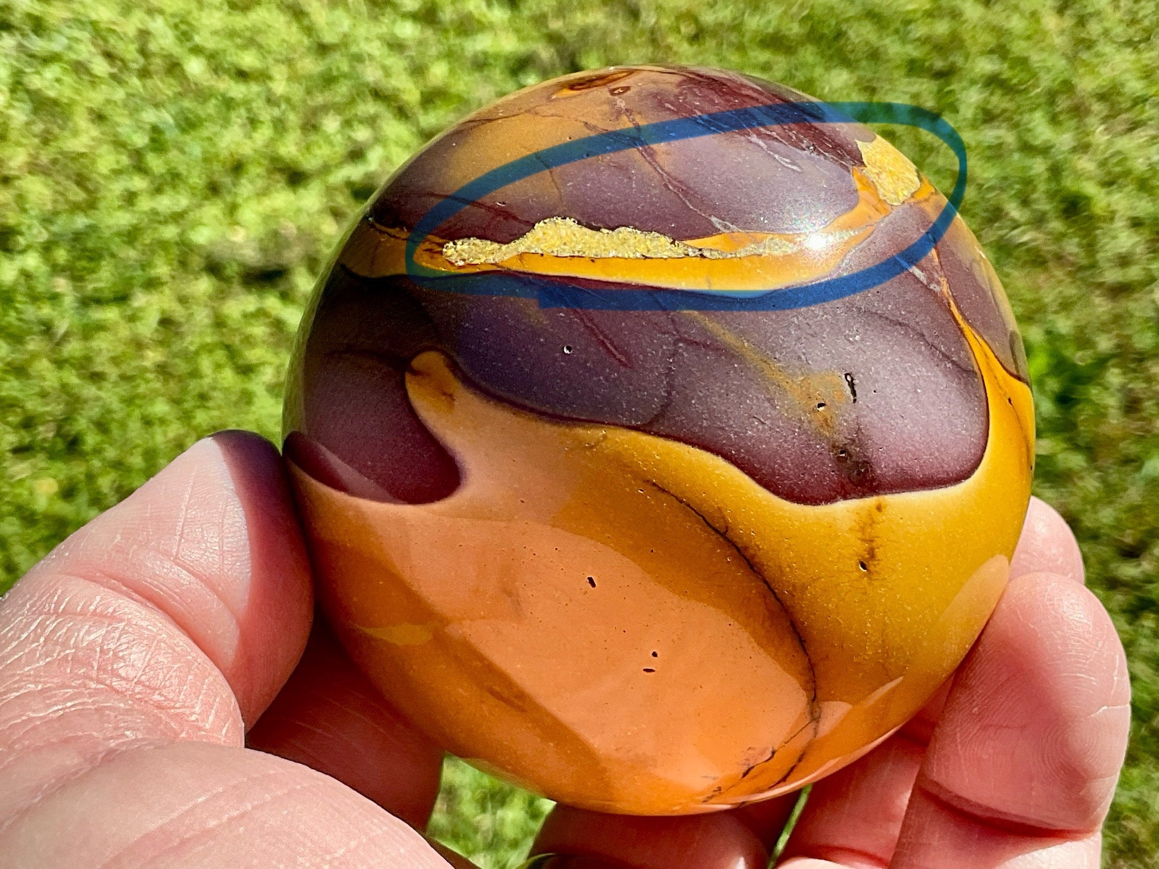 451g Mookaite Jasper Sphere 5B (Repaired)