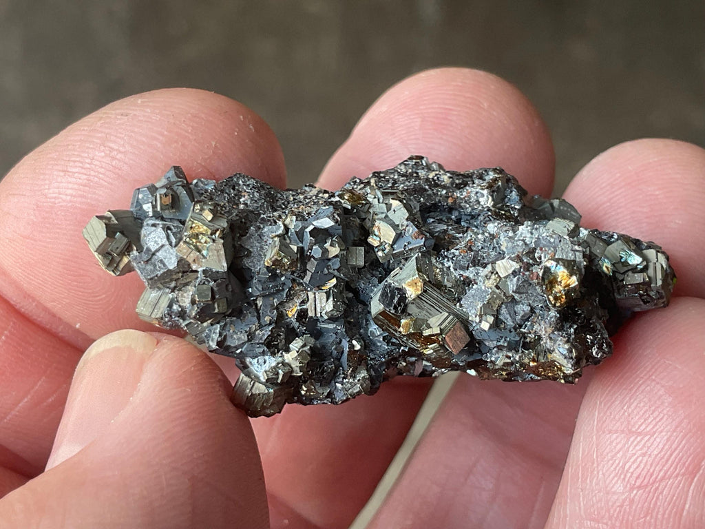 20g Galena with Iridescent Pyrite on Sphalerite Matrix Specimen A from Bulgaria
