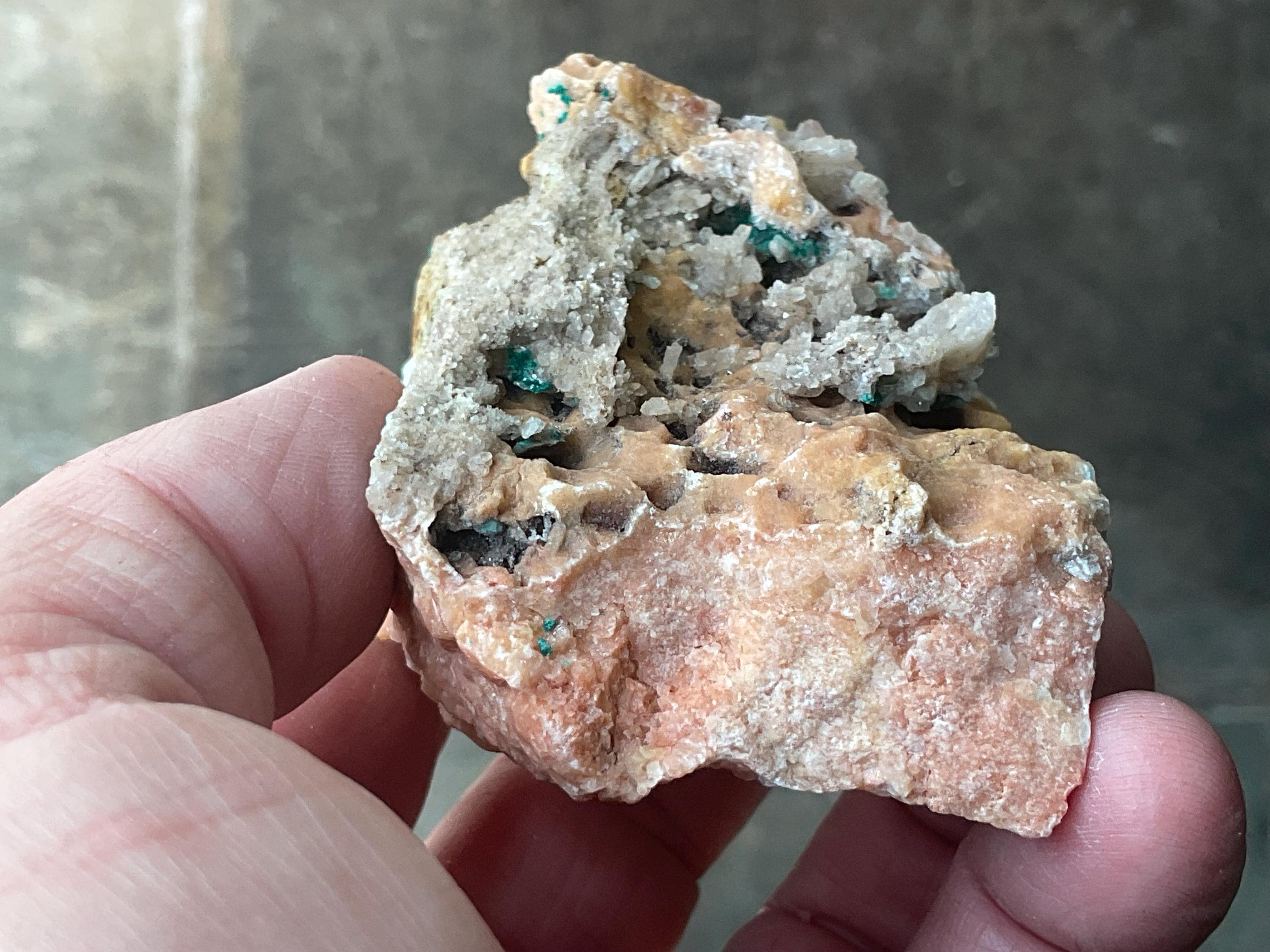278g Malachite and Selenite on Dolomite Matrix Specimen 2B