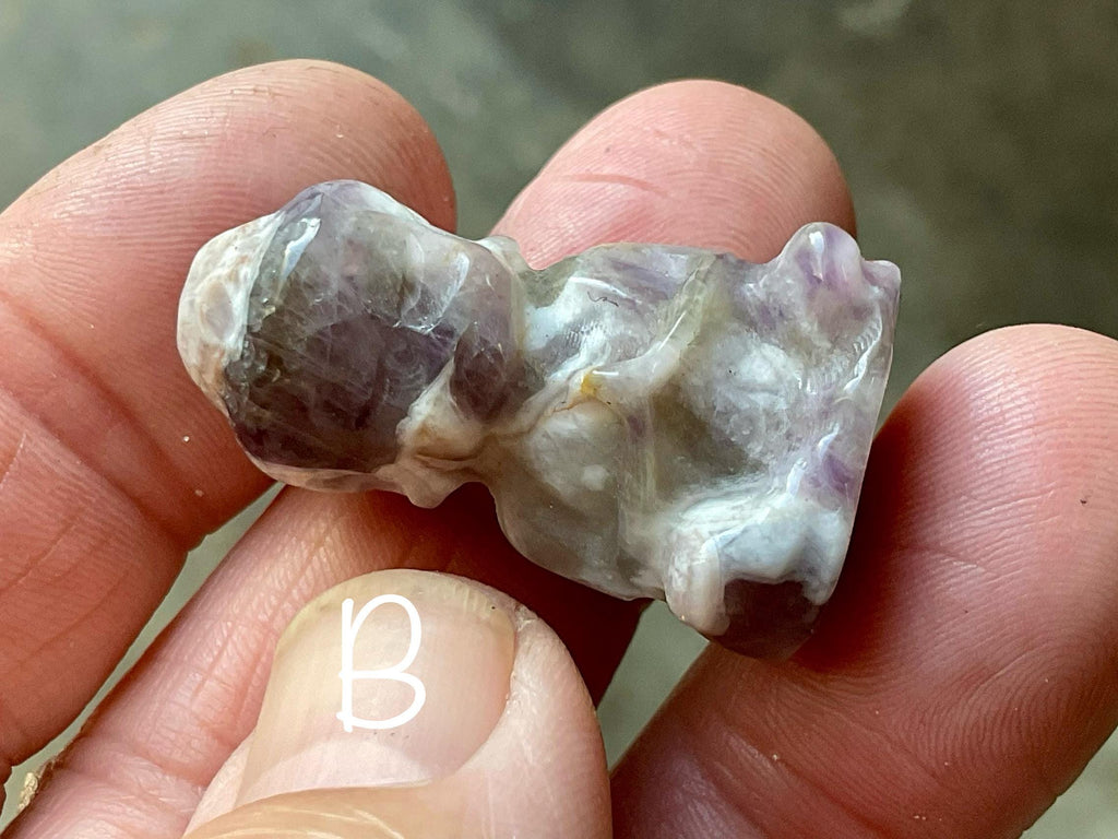 Small Chevron Amethyst Buddha Carving