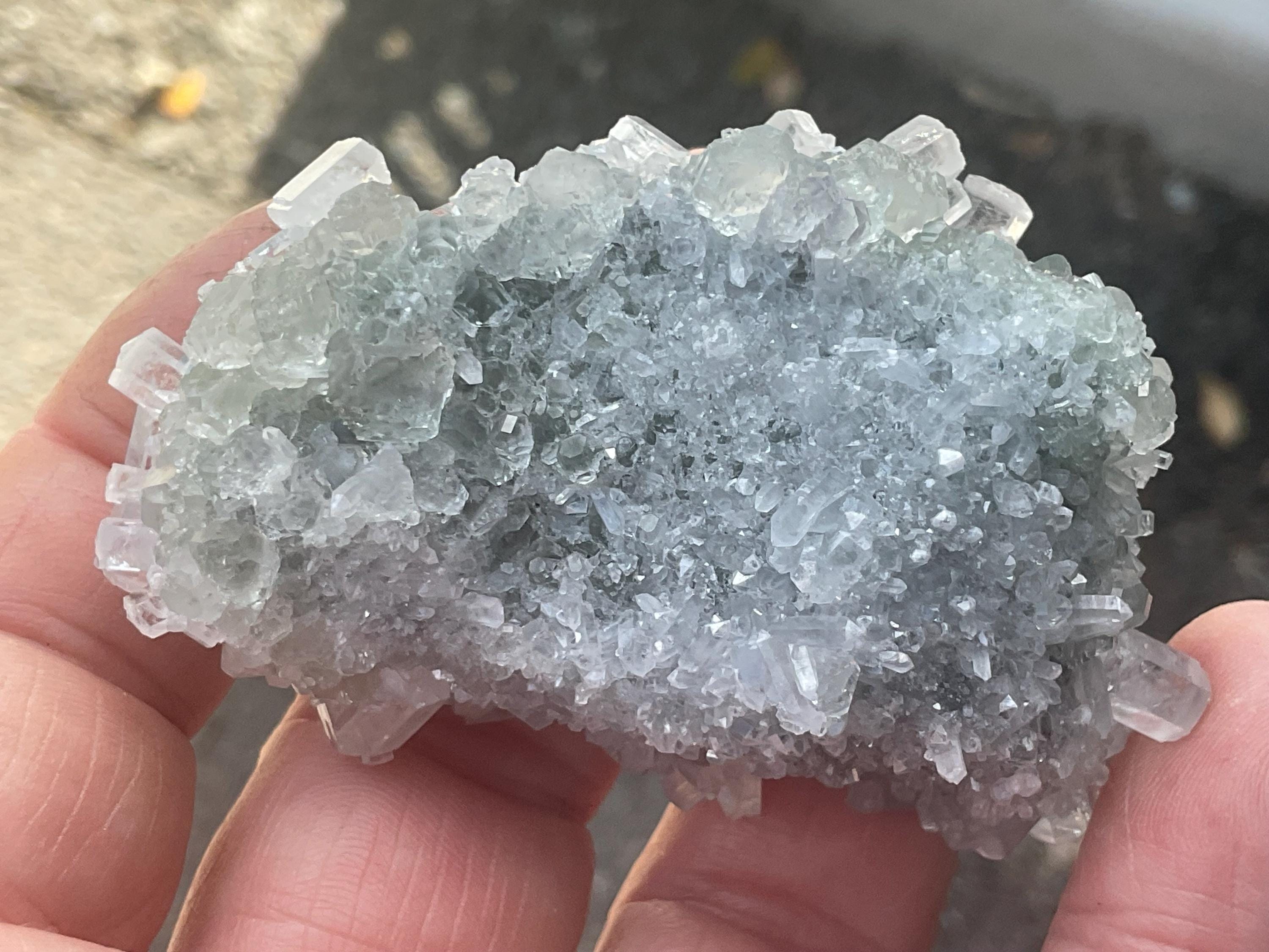 86g Clear Columnar Calcite with Quartz Specimen 1C from Fujian, China