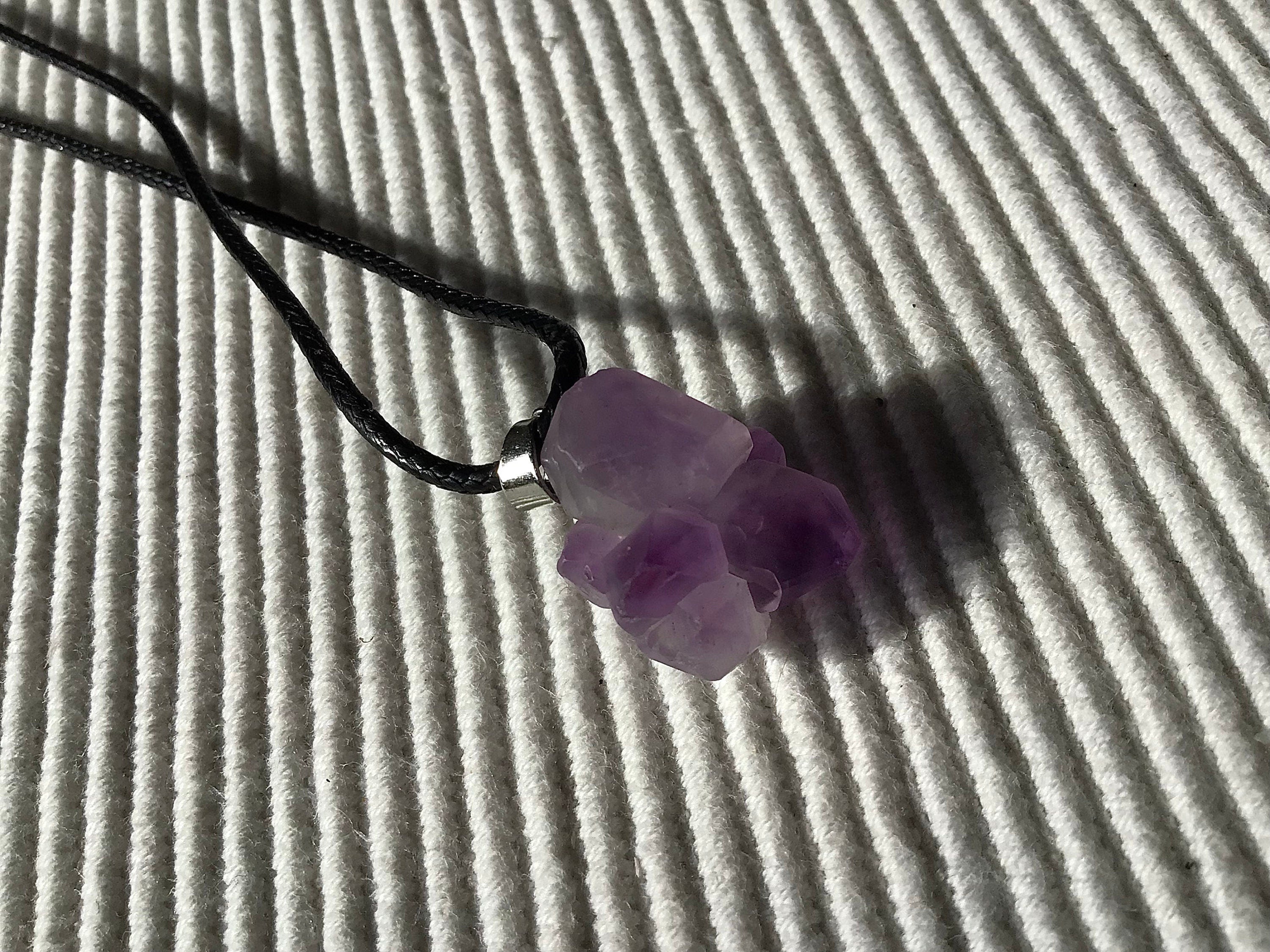 7g Amethyst Natural Point Pendant 2B