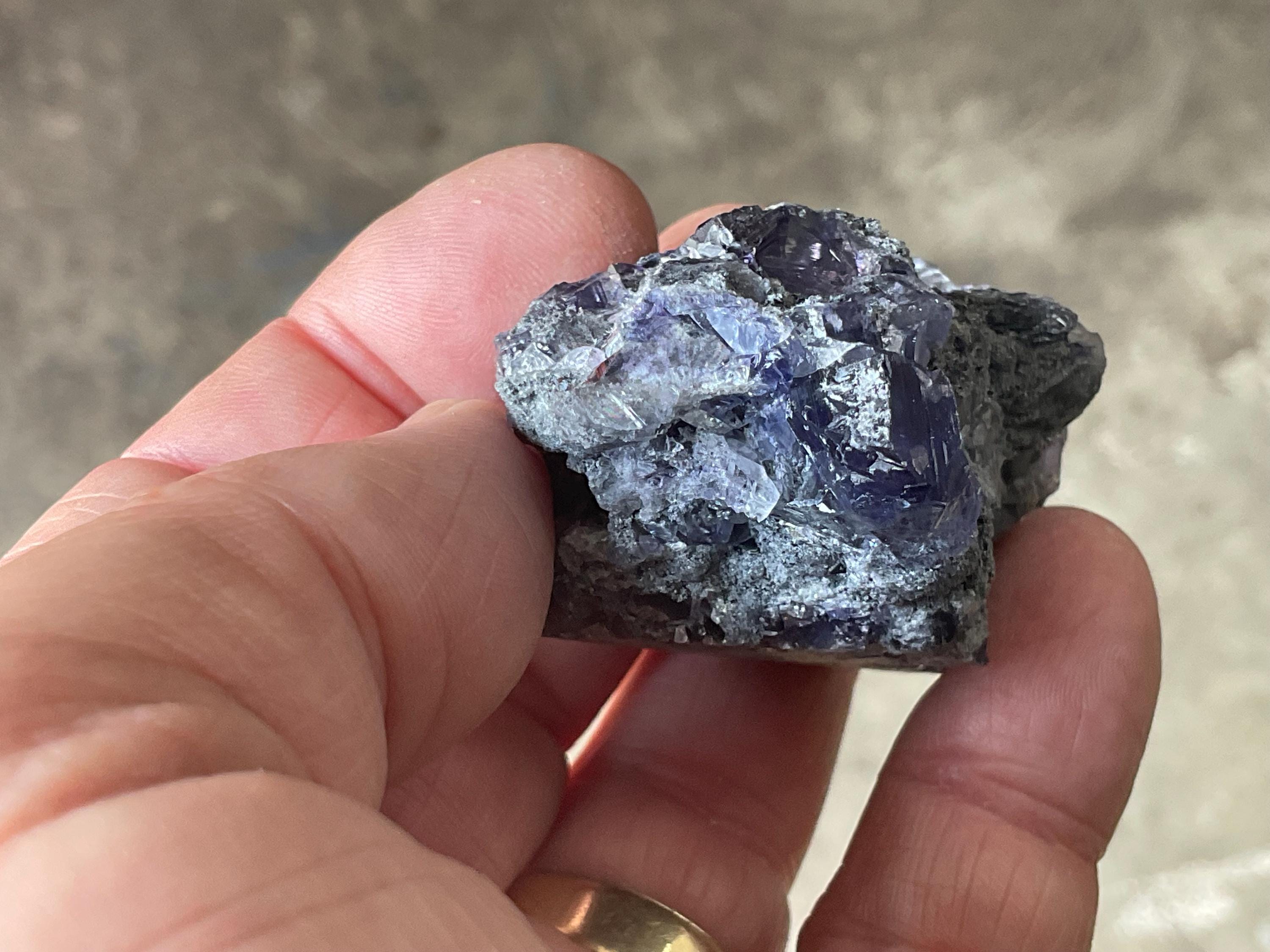 72g Blue/Purple Fluorite in Quartz Specimen 1B from Fujian, China