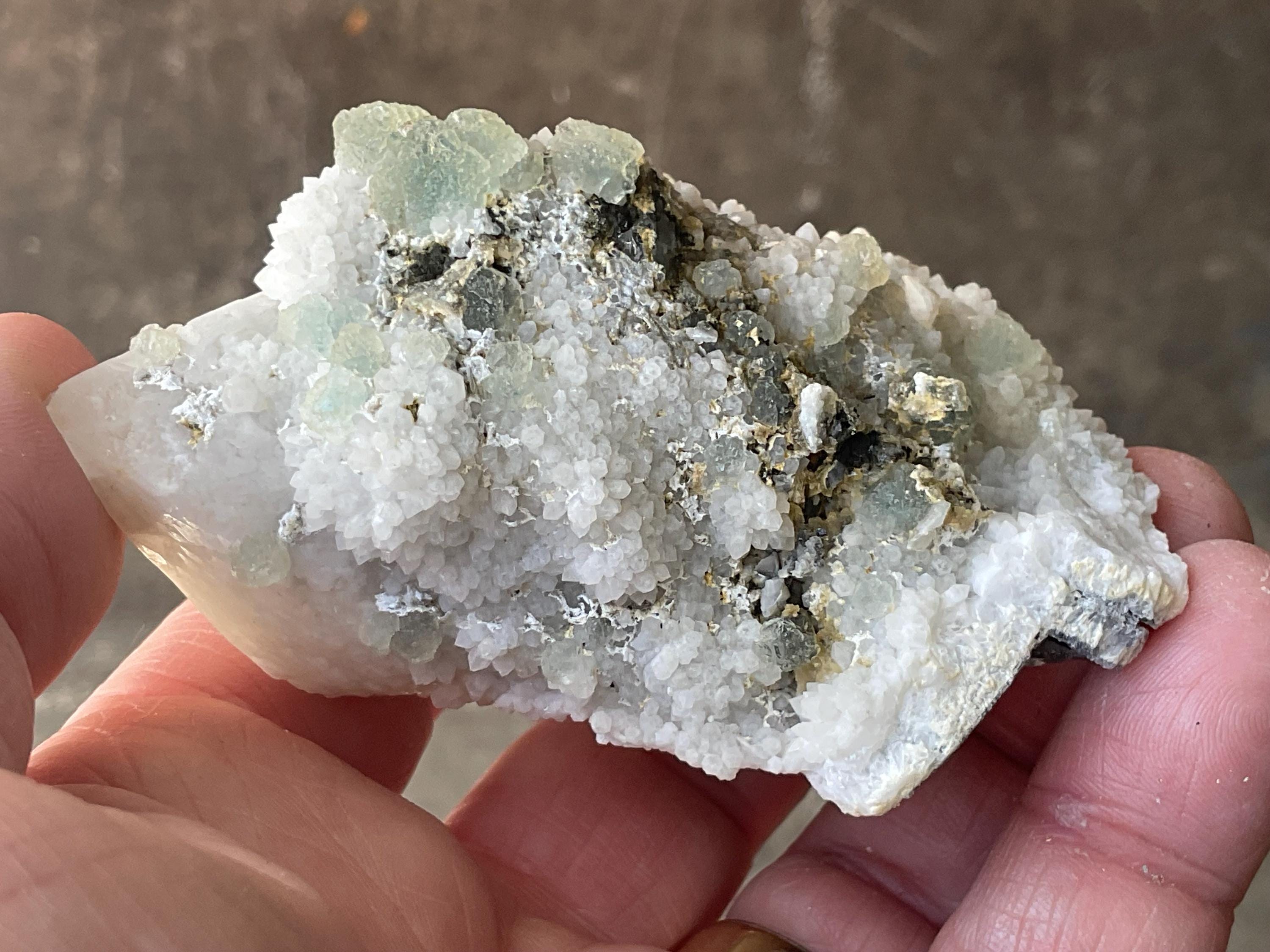 174g Fluorite on Candle Quartz Specimen 2B from Inner Mongolia