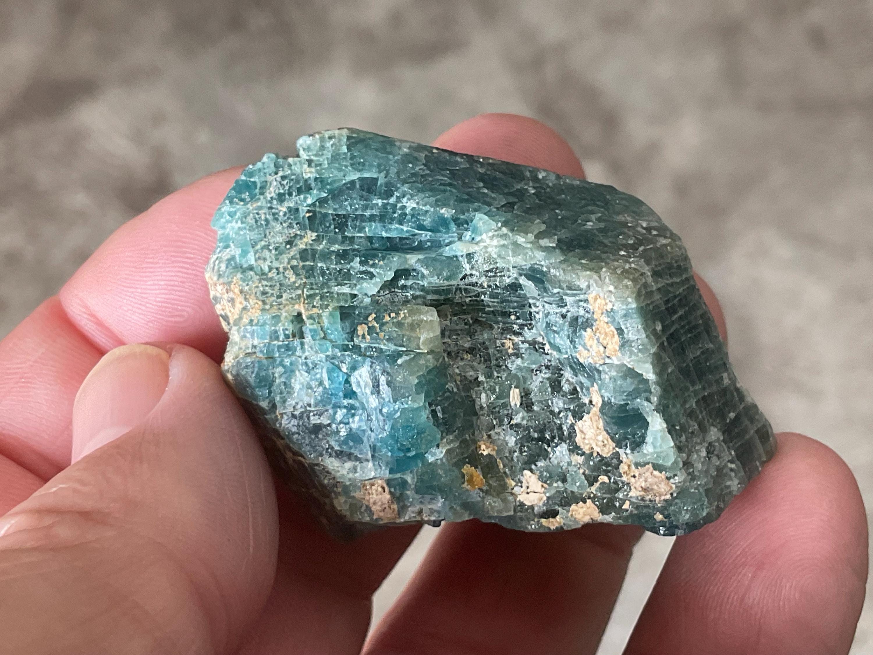 64g Natural Blue Apatite Crystal A