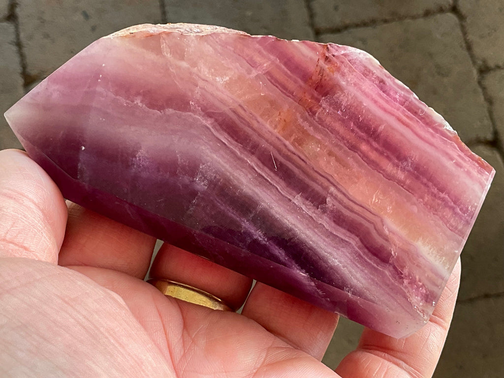 279g Rainbow Fluorite Polished/Rough Freeform 1A