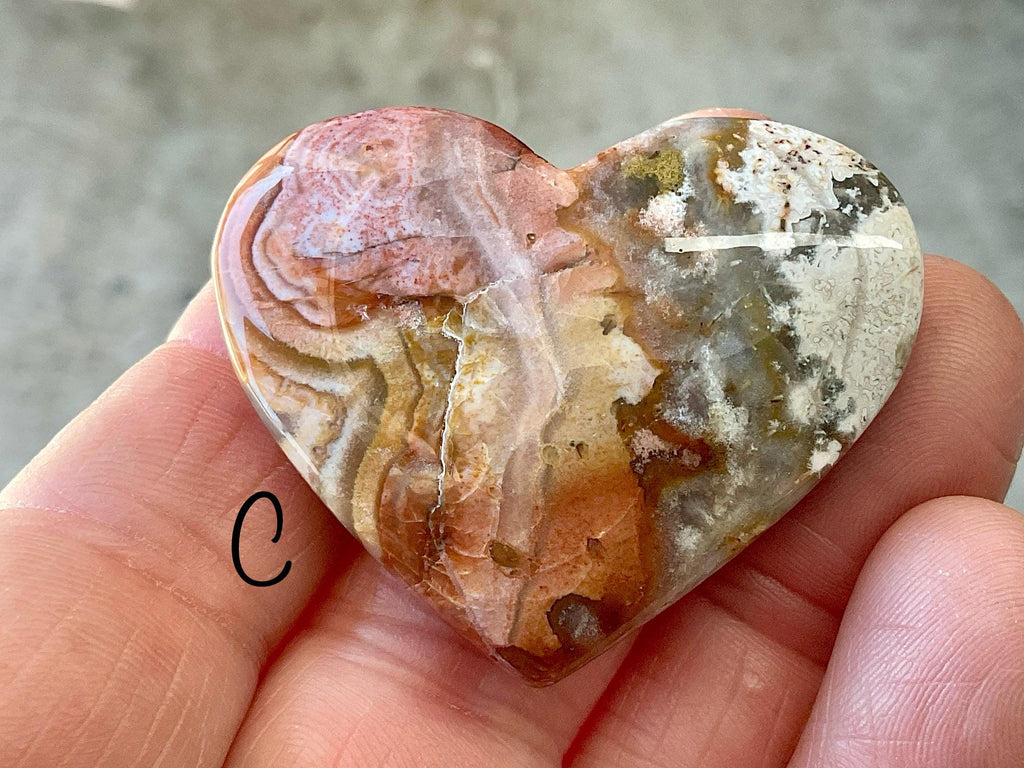 Mexican Crazy Lace Agate Heart Group 4
