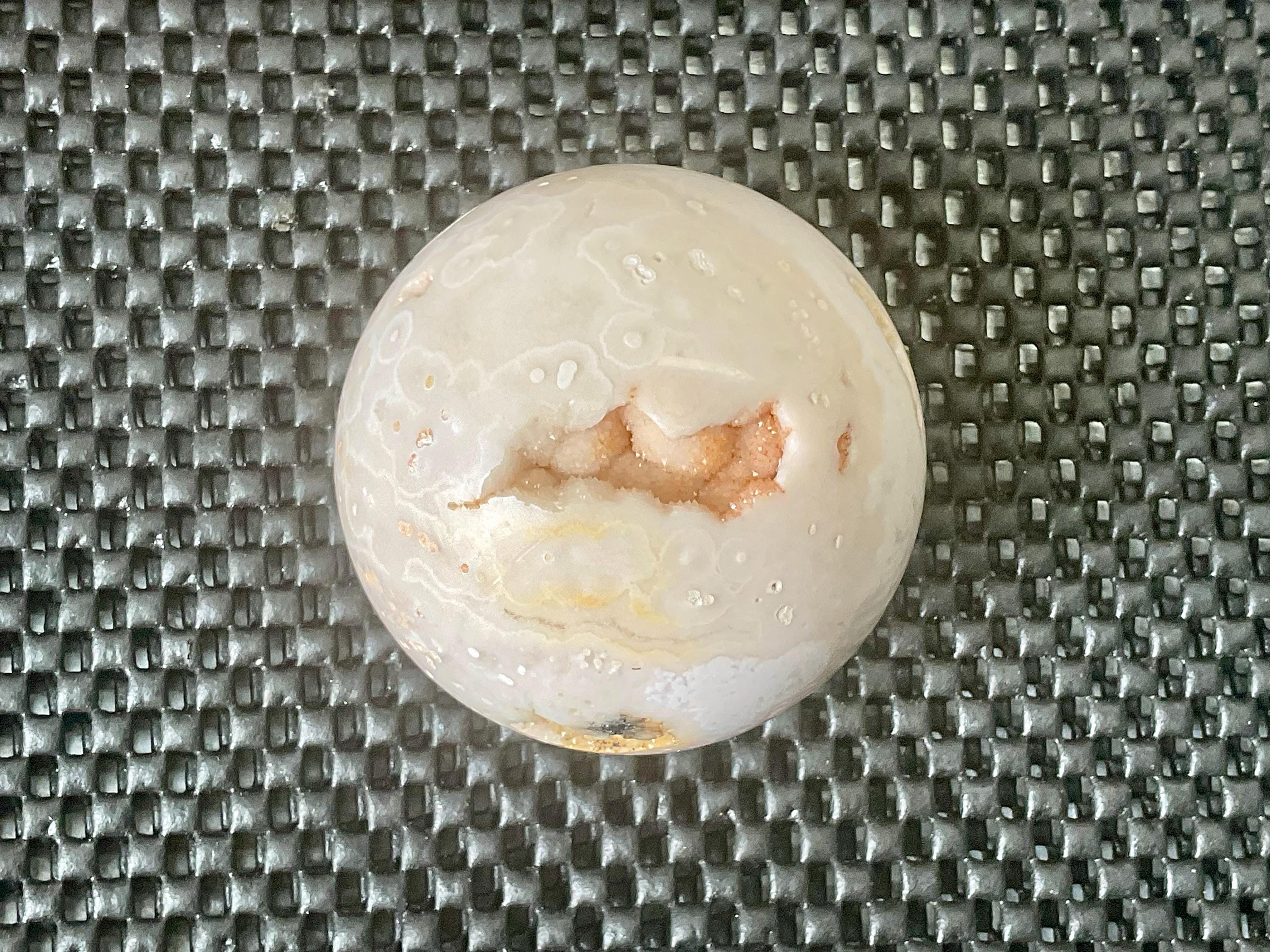 286g Druzy Pink Flower Agate Sphere