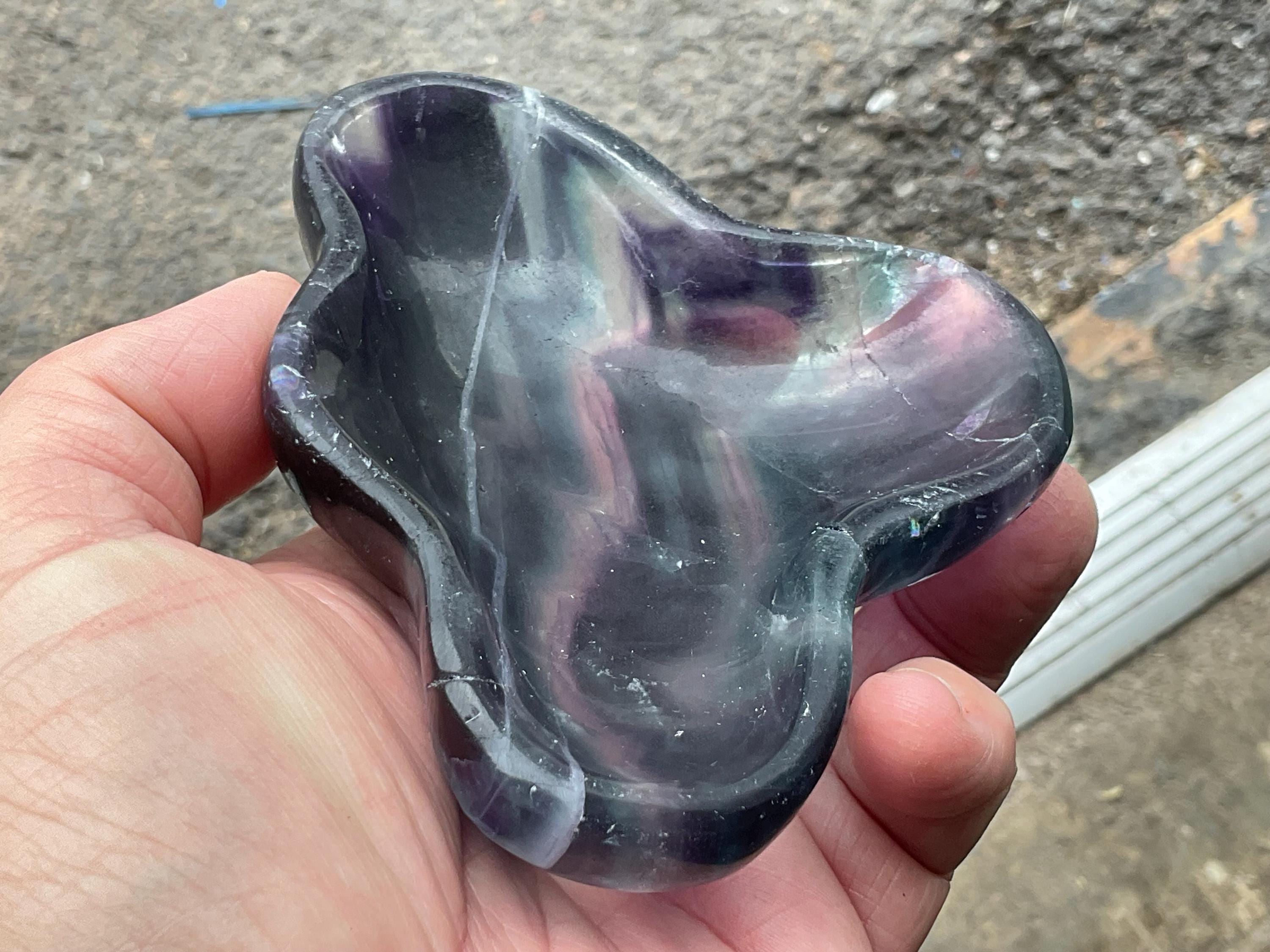 304g Rainbow Fluorite Freeform Bowl 2B