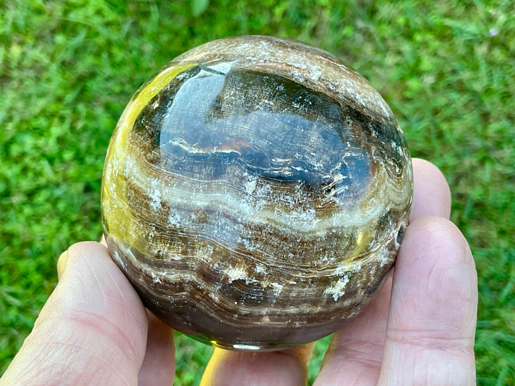 338g Dark Chocolate Calcite Sphere B
