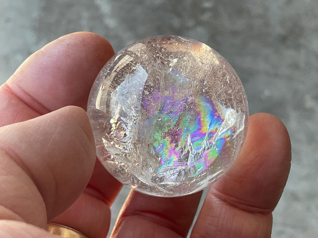 78g Clear Quartz Sphere with Rainbows 3A
