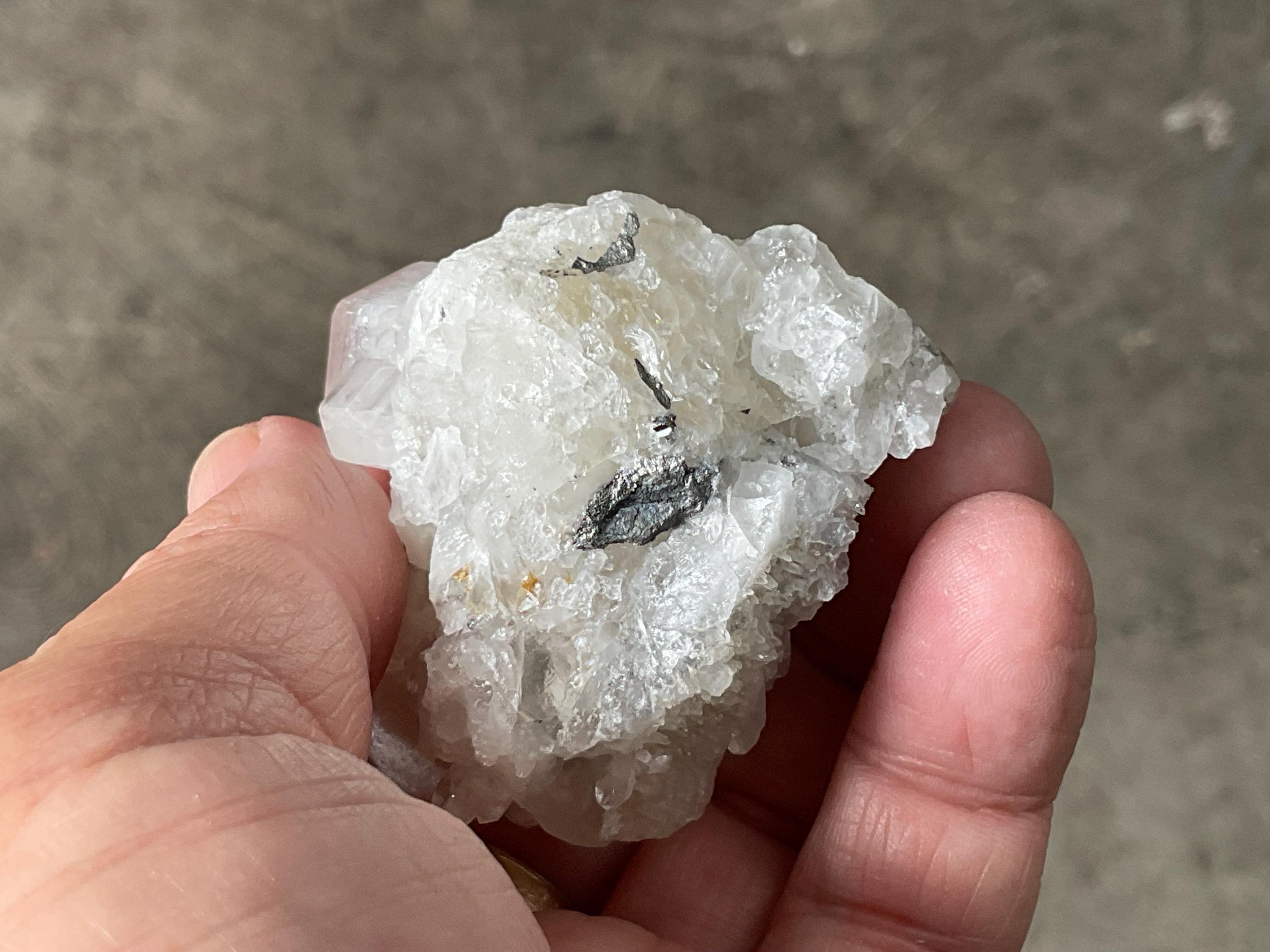 116g Clear Quartz Cluster with Molybdenite from Kingsgate, Australia