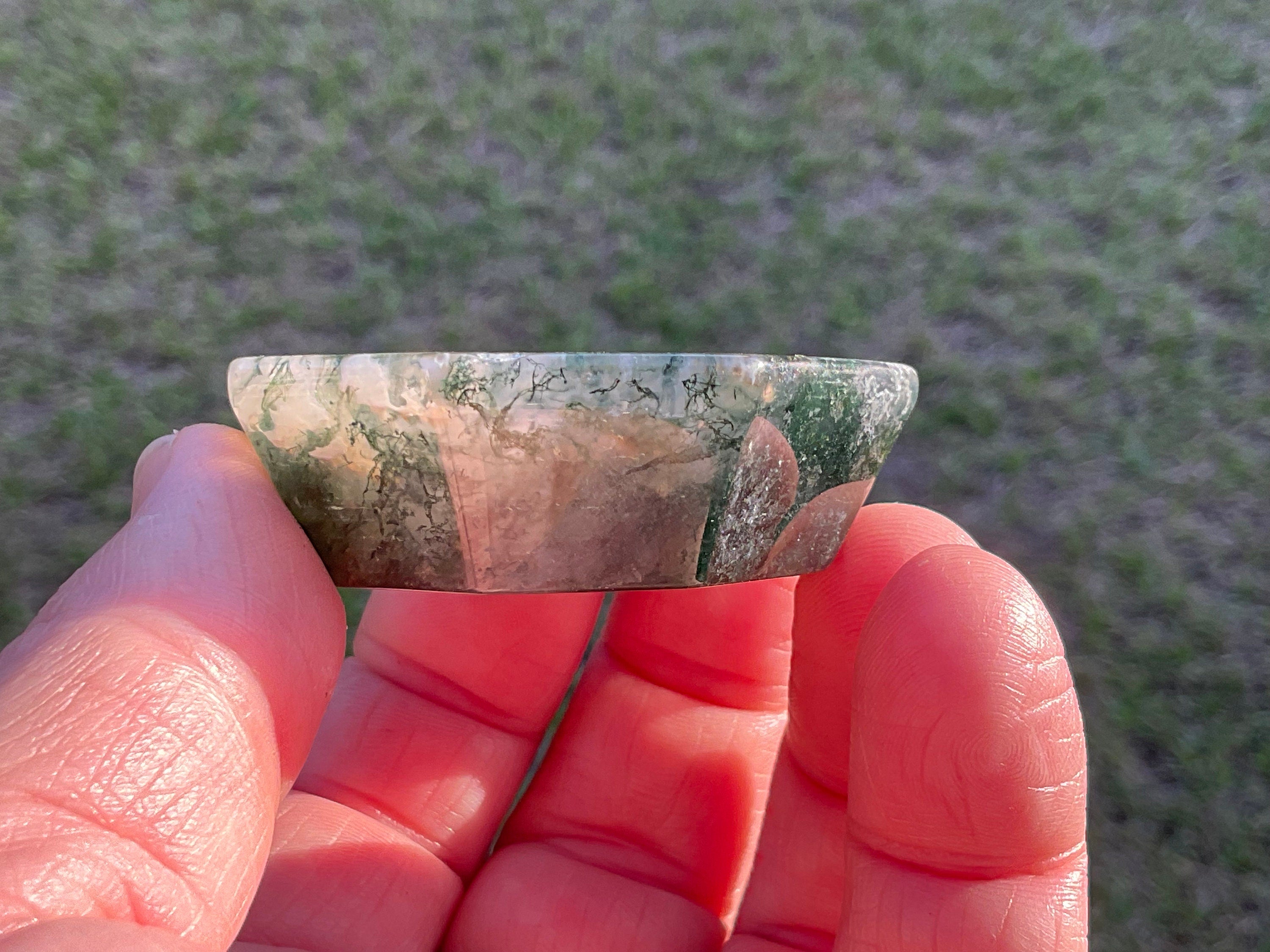 58g Moss Agate Trinket Bowl 4B