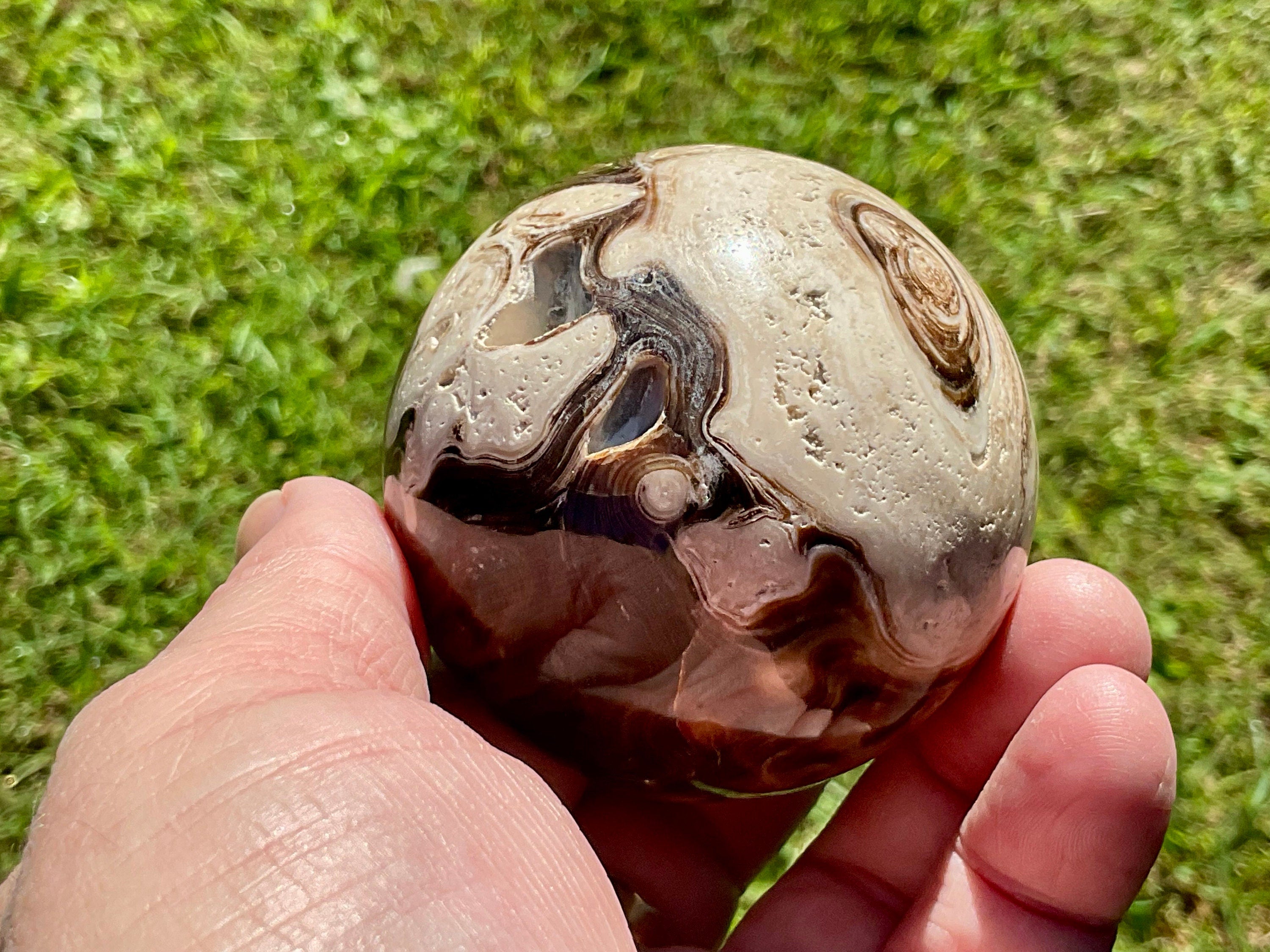 339g Dark Chocolate Calcite Sphere C