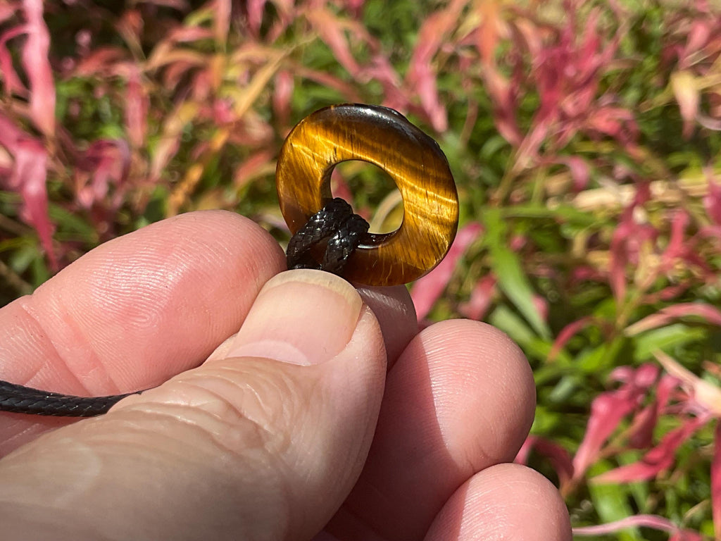 Tiger Eye Donut (Pi Stone) Dragon Pendant B