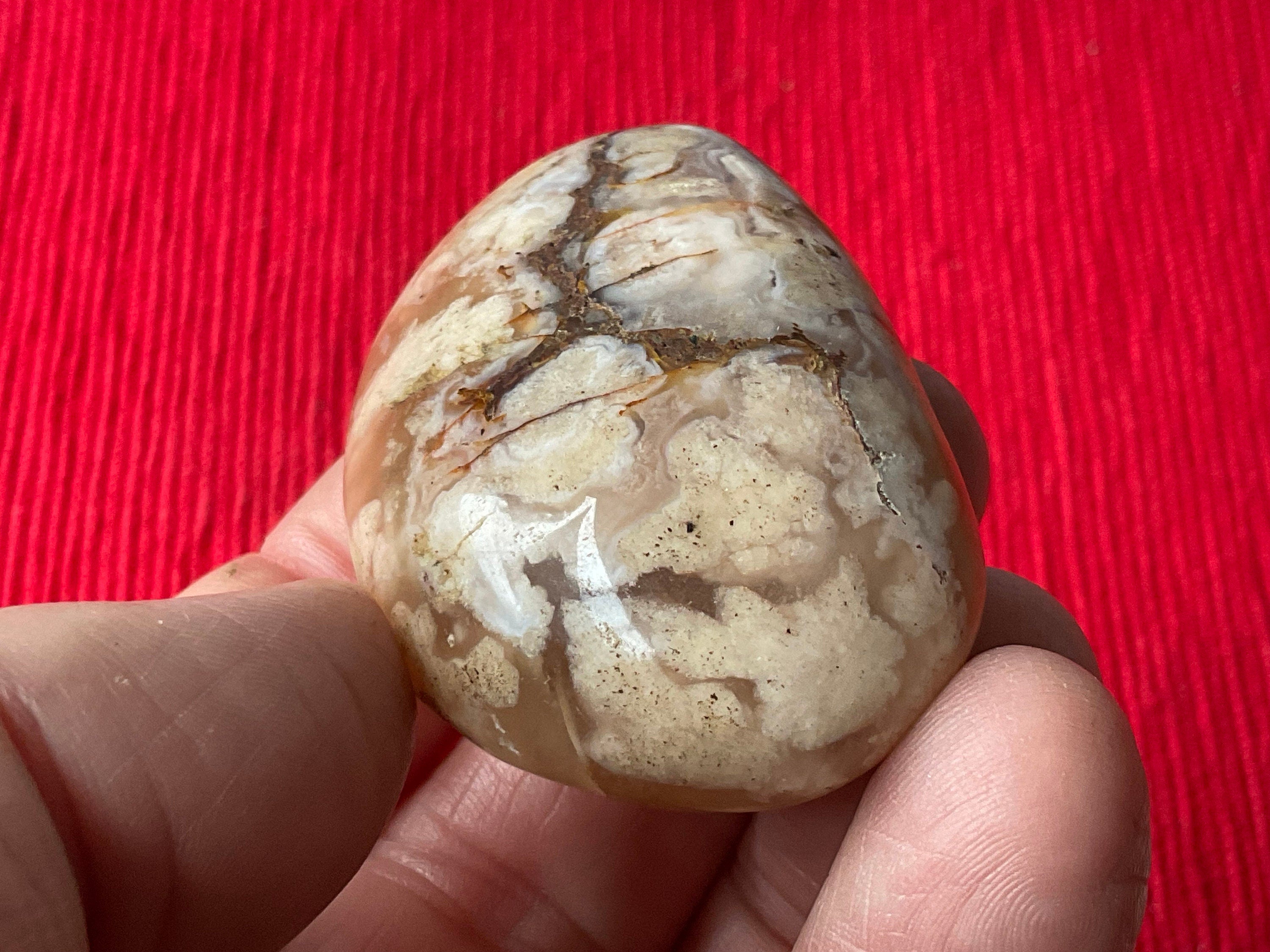 58g Flower Agate Palmstone 7B