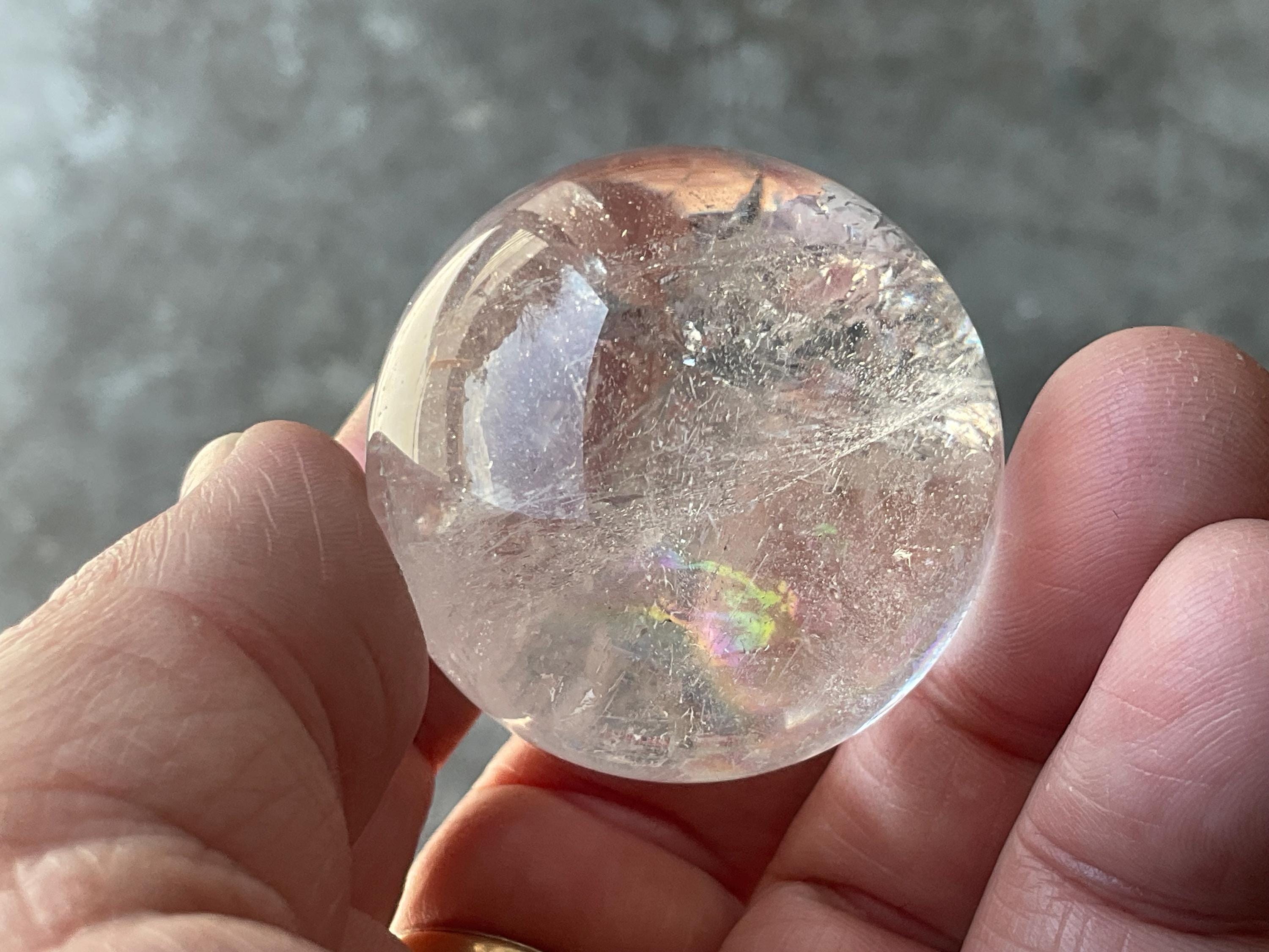 78g Clear Quartz Sphere with Rainbows 3A