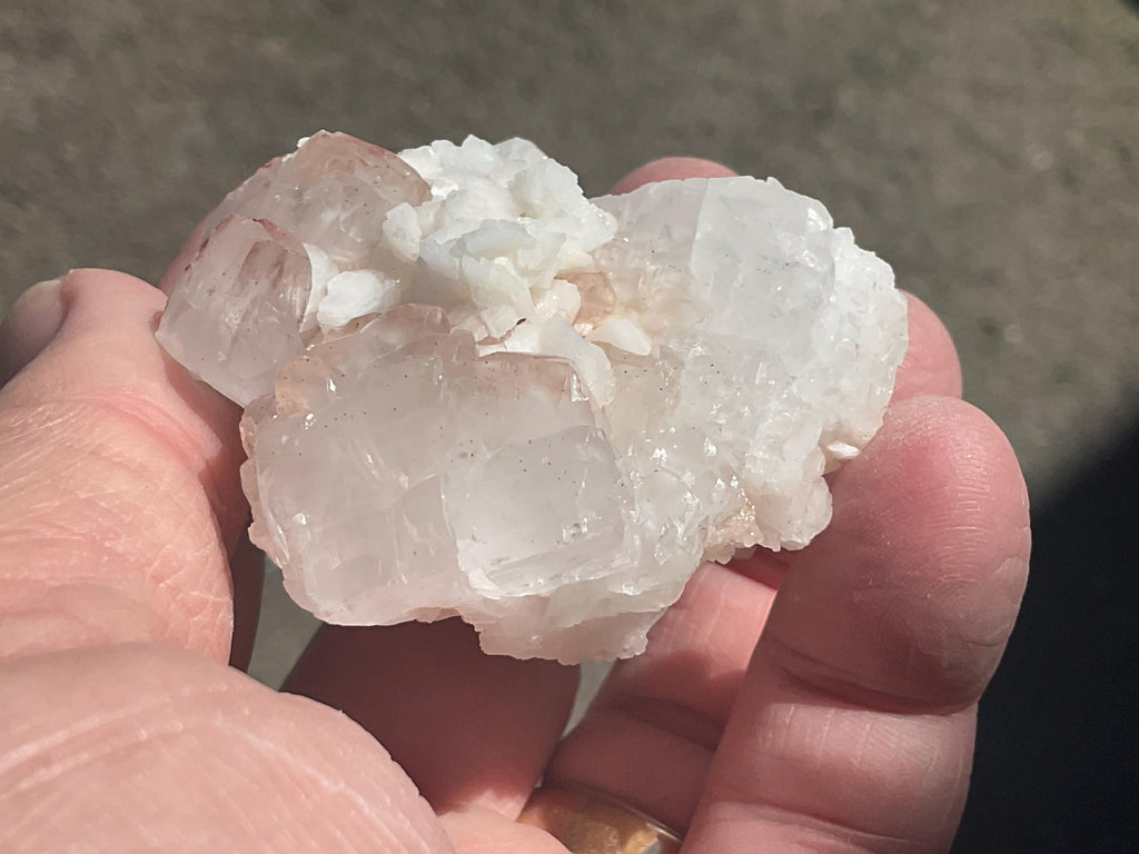 104g White Dolomite on White Calcite Specimen A from Hunan, China