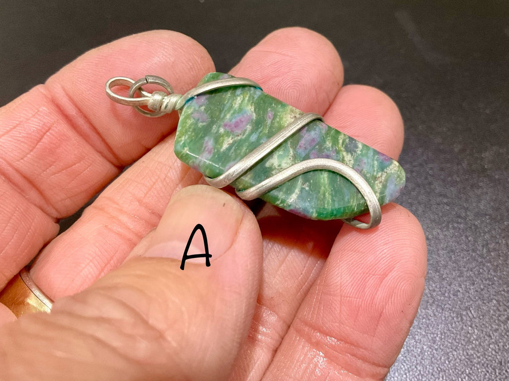 Ruby in Fuschite Wire Wrapped Pendant Group 1