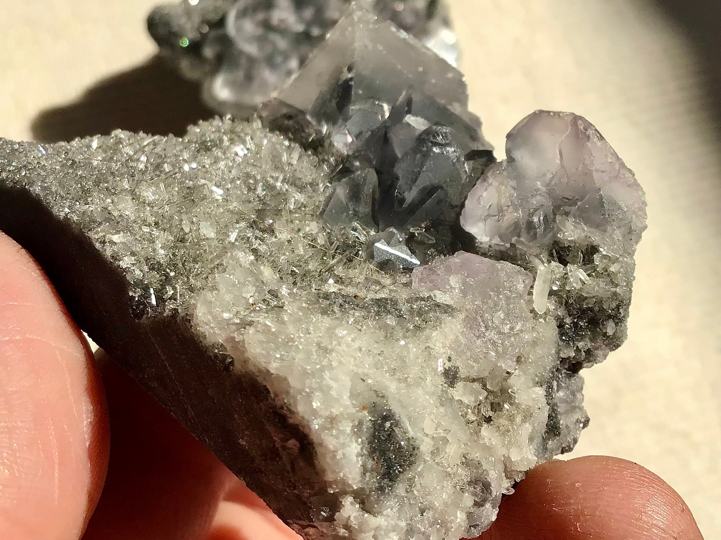 126g Fujian Fluorite on Needle Quartz Specimen 3