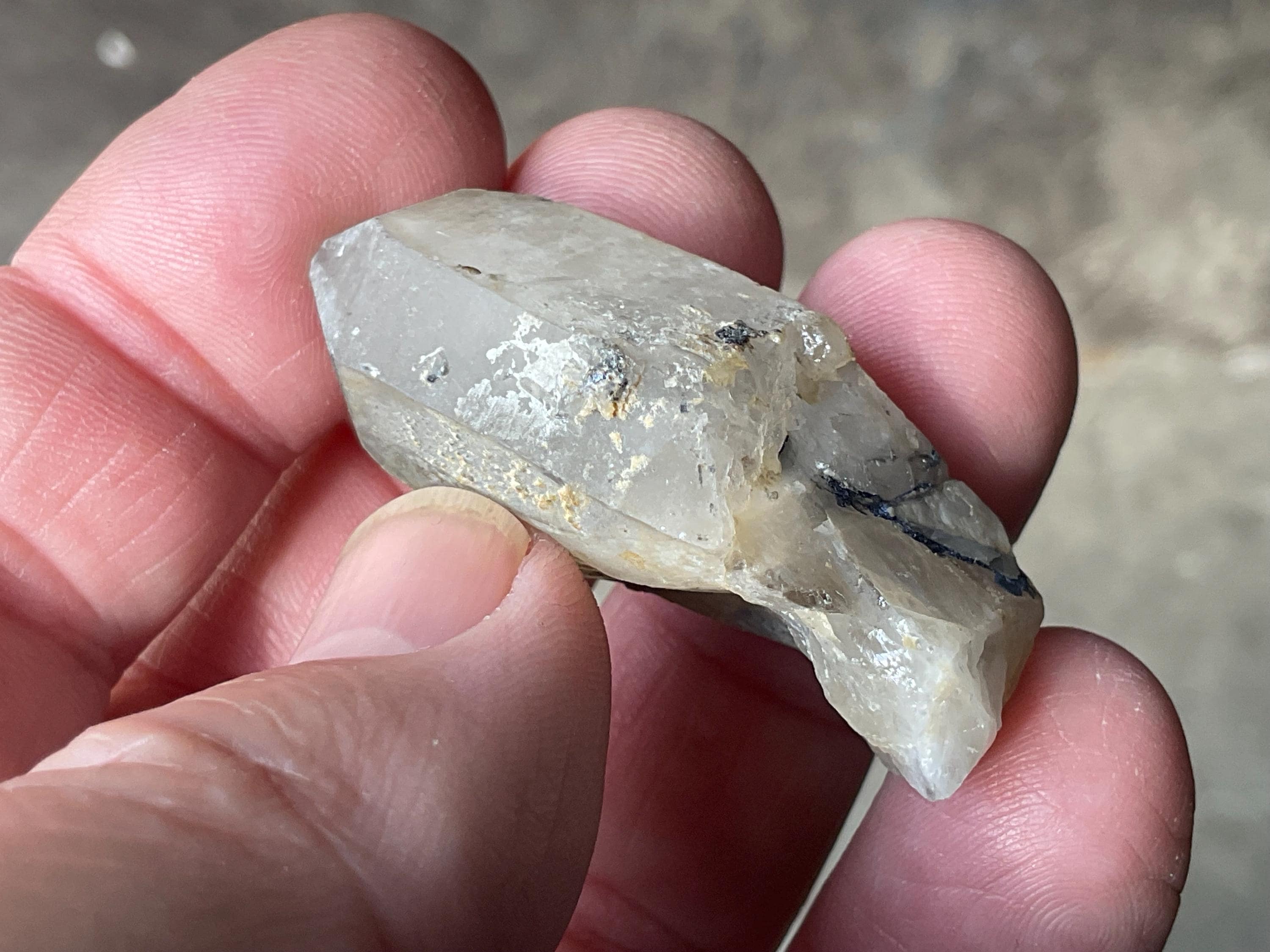 18g Molybdenite on Quartz Point Specimen 2A from Deepwater, Australia