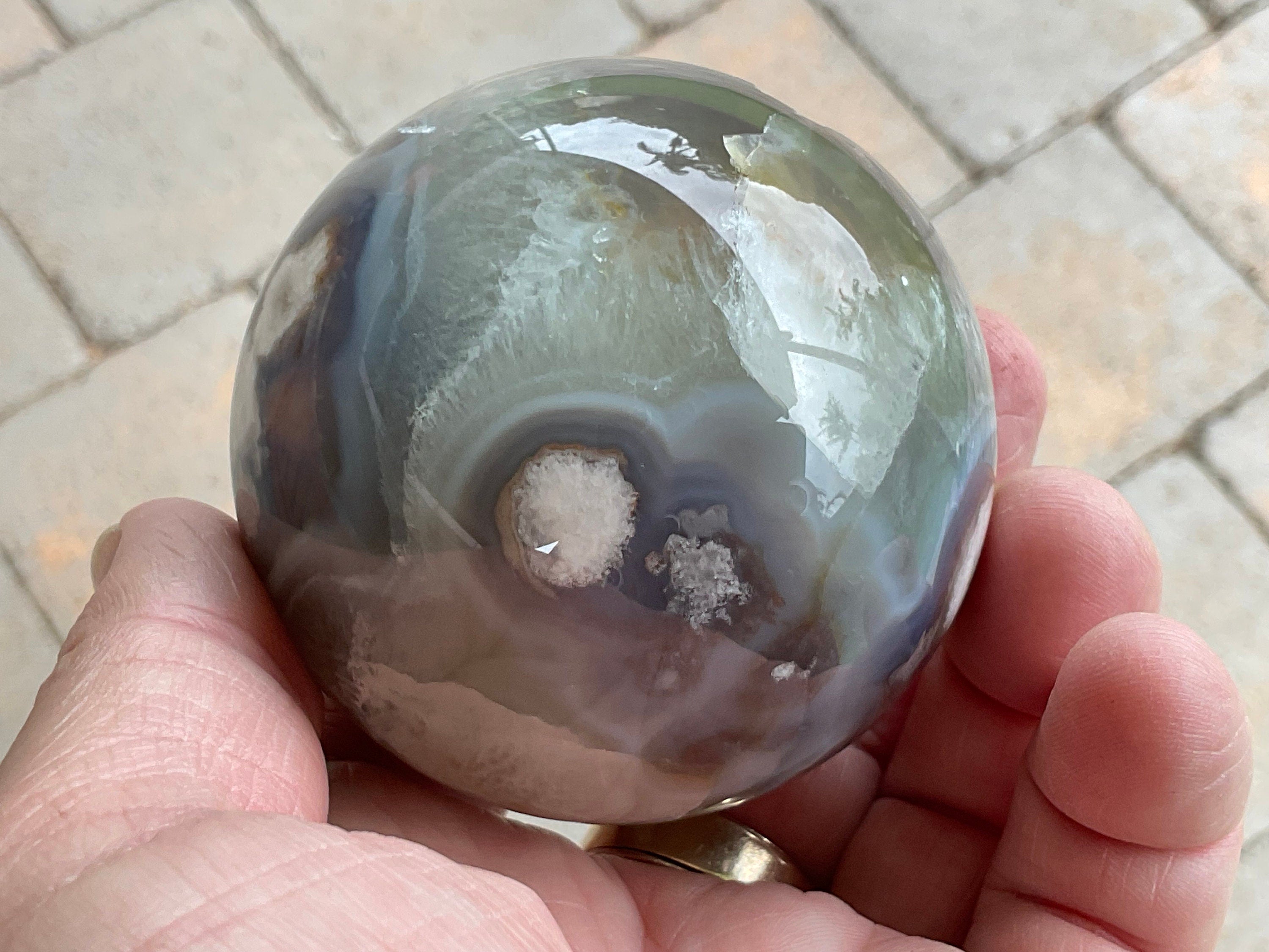 Imperfect 350g Flower Agate Sphere