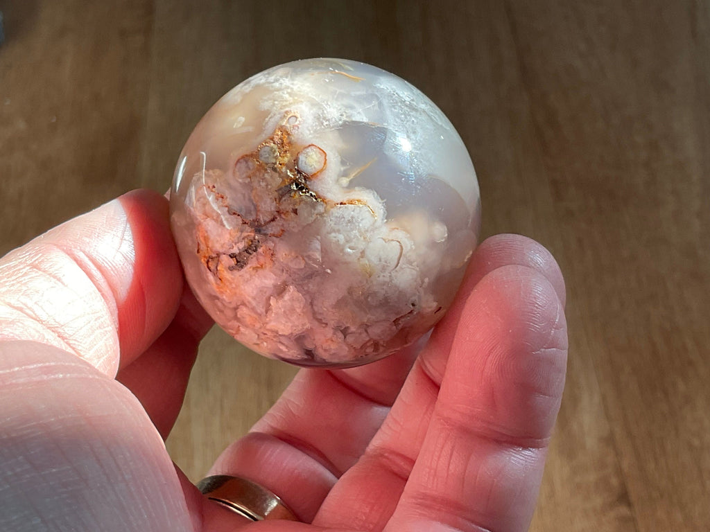 138g Flower Agate Sphere 2B